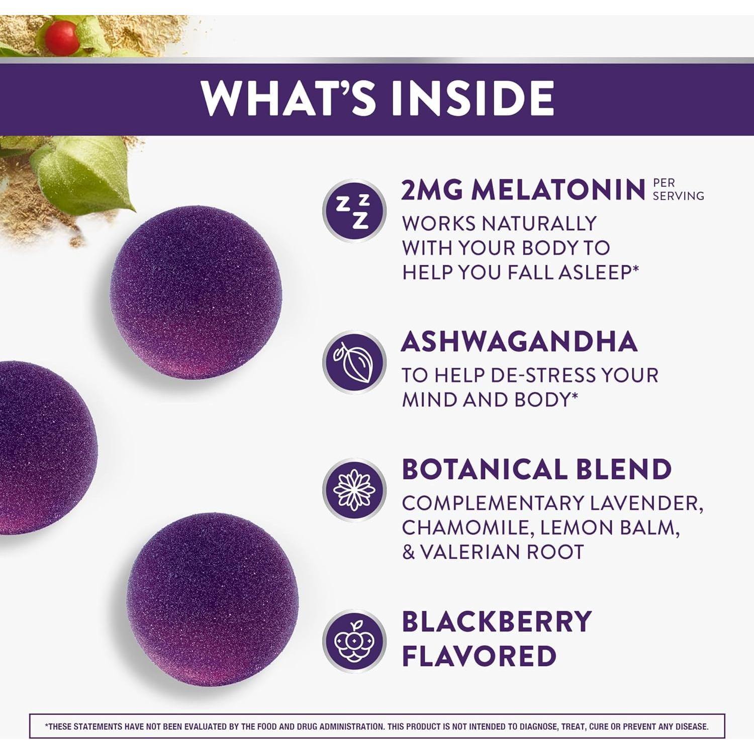 Gominolas de Melatonina ZzzQuil PURE Zzzs De-Stress 60 Unidades