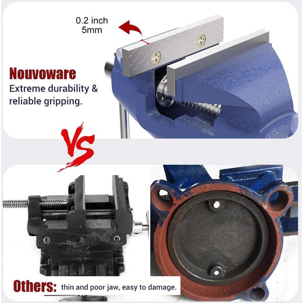 Morsa de Mesa Nuovoware 70 mm Base Giratoria Azul