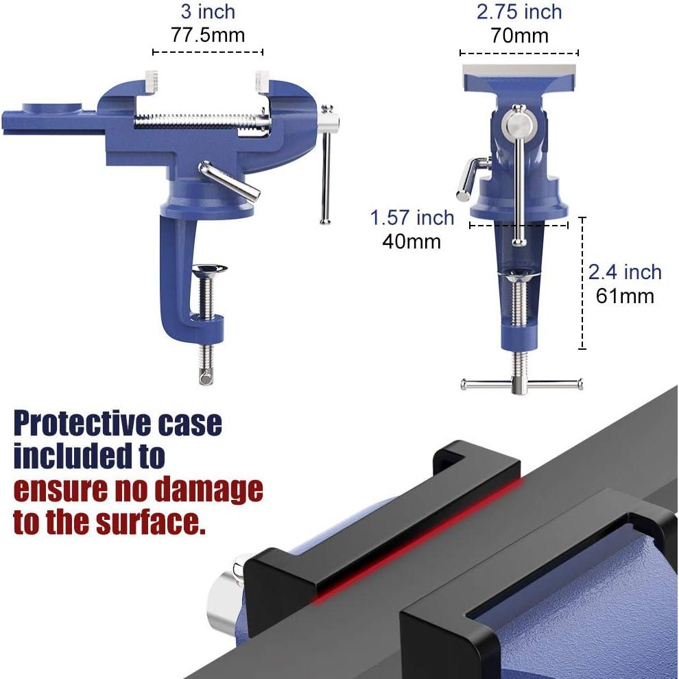 Morsa de Mesa Nuovoware 70 mm Base Giratoria Azul