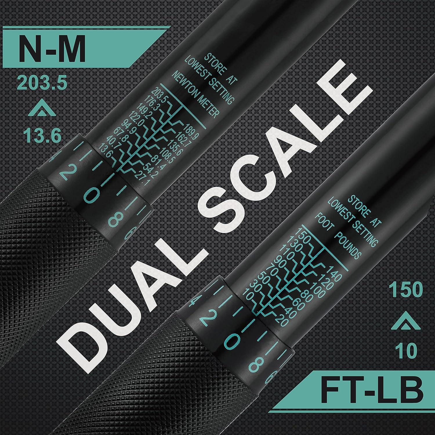 Llave de Torque de Click EPAuto 1/2" 10-150 ft-lb (13.6-203.5 N/m)