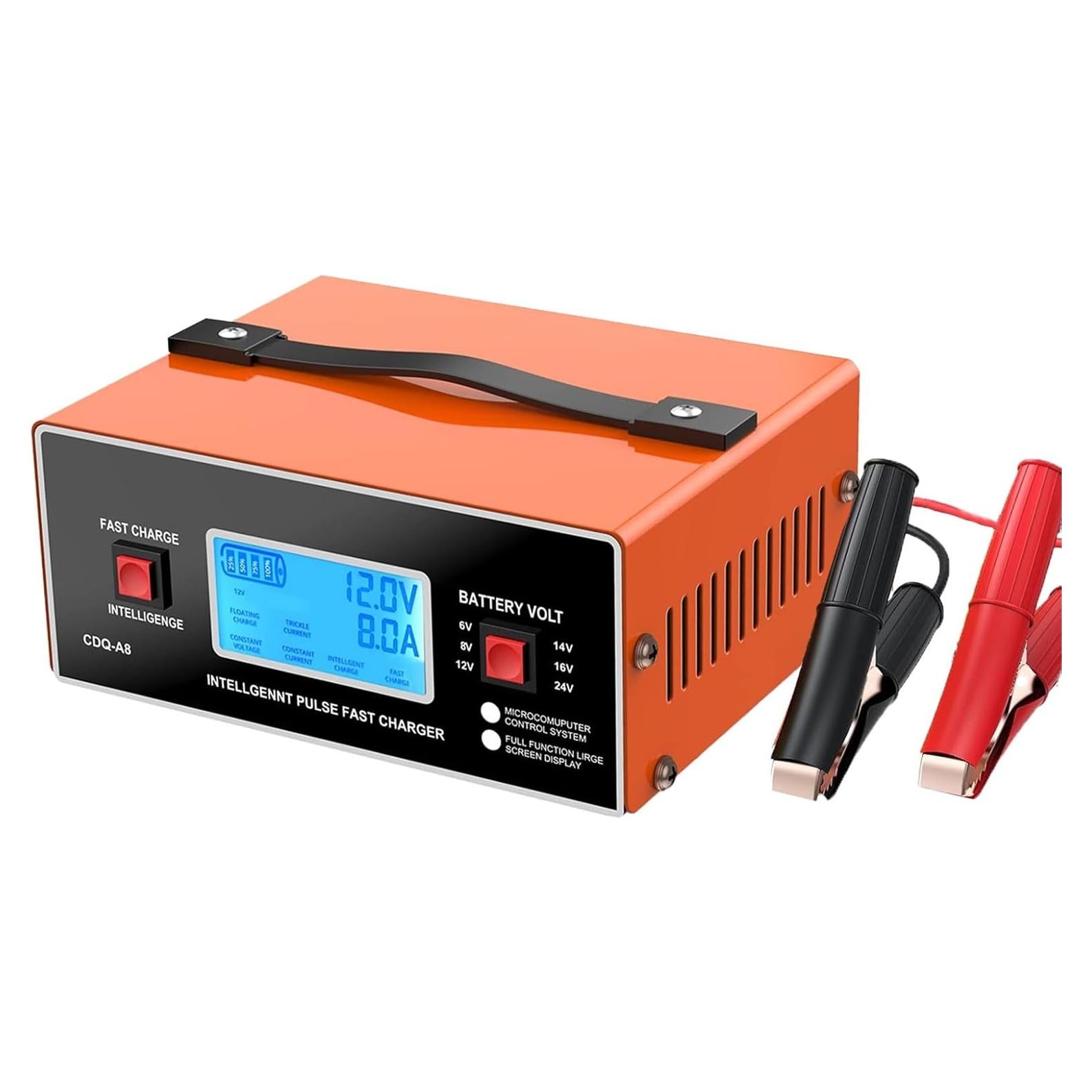 Cargador de Batería Inteligente JYEASTZ 6-24V 0-10A Naranja