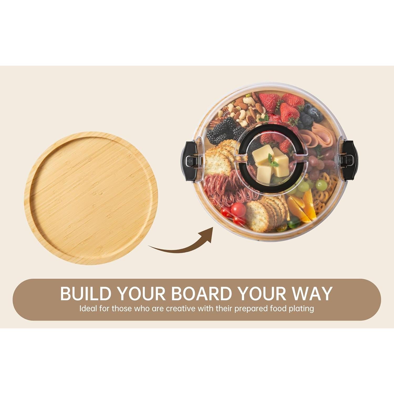 Tabla de Charcutería Redonda THETCHRY de Bambú 36x32.9cm