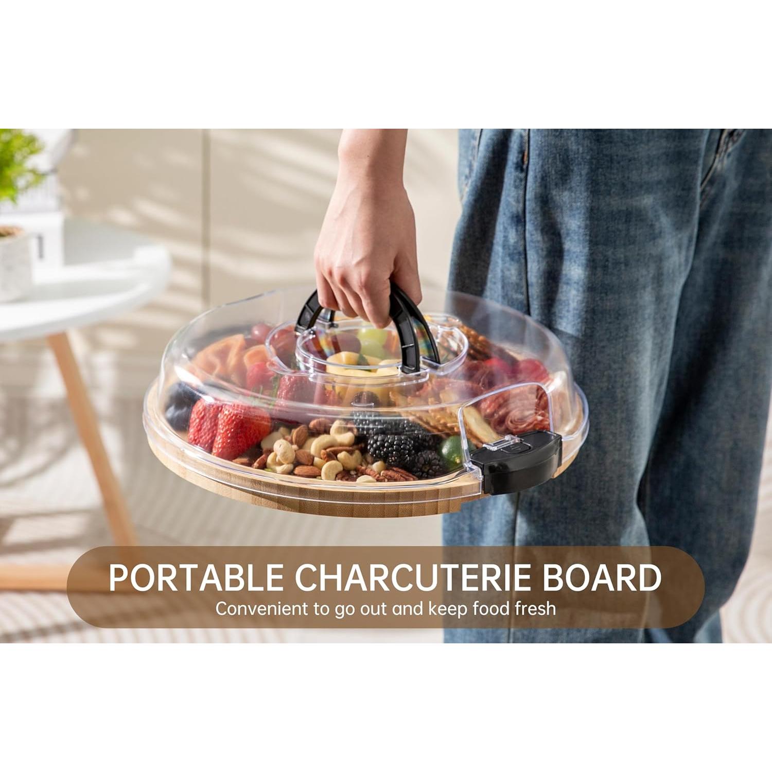 Tabla de Charcutería Redonda THETCHRY de Bambú 36x32.9cm