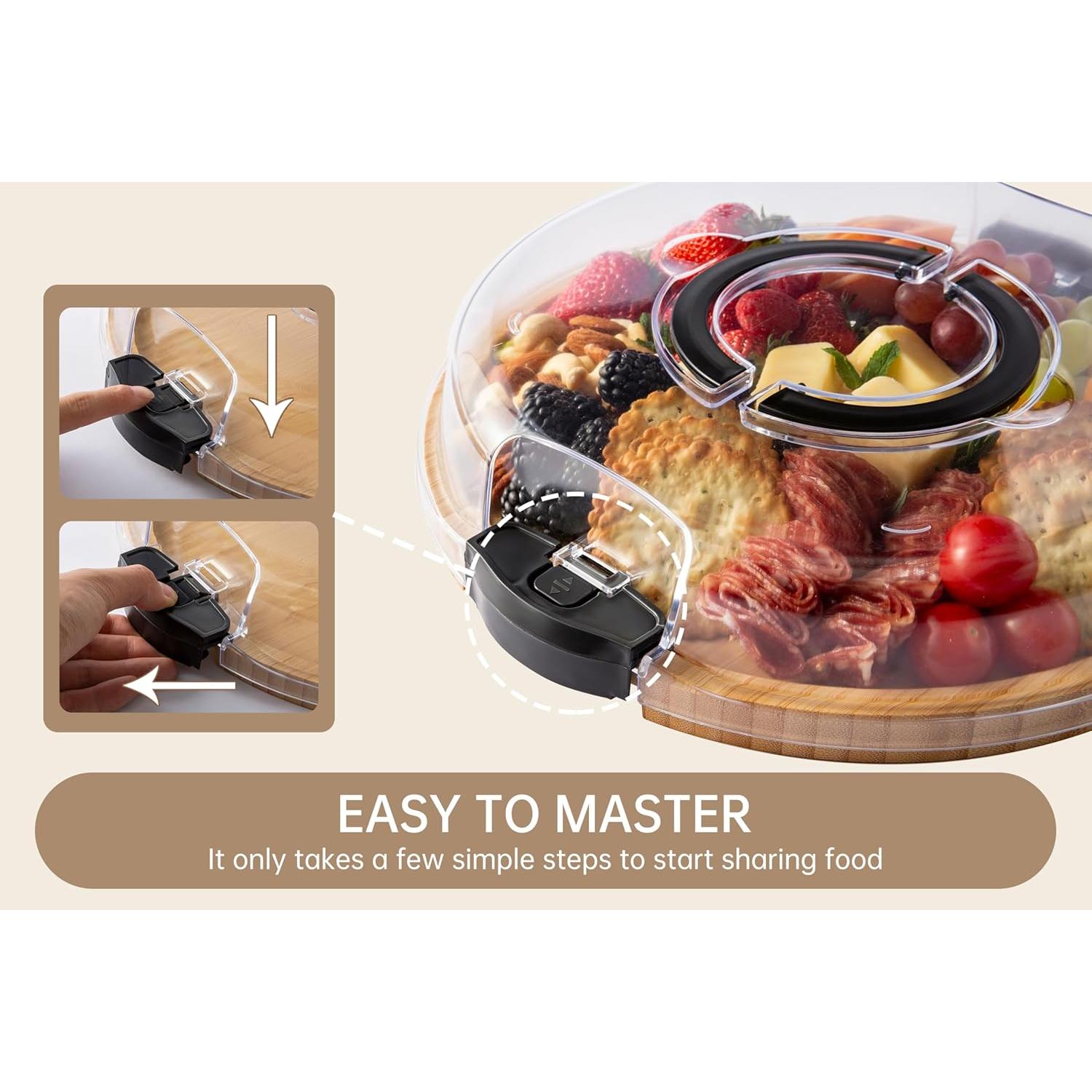 Tabla de Charcutería Redonda THETCHRY de Bambú 36x32.9cm