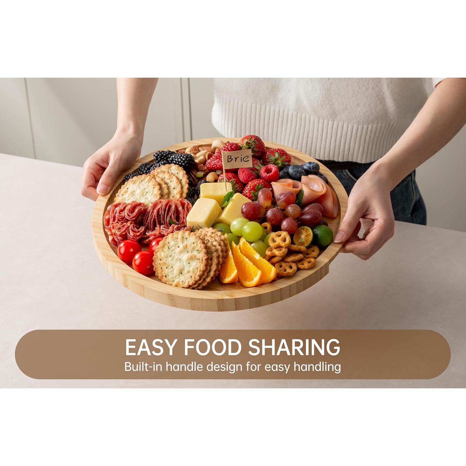 Tabla de Charcutería Redonda THETCHRY de Bambú 36x32.9cm
