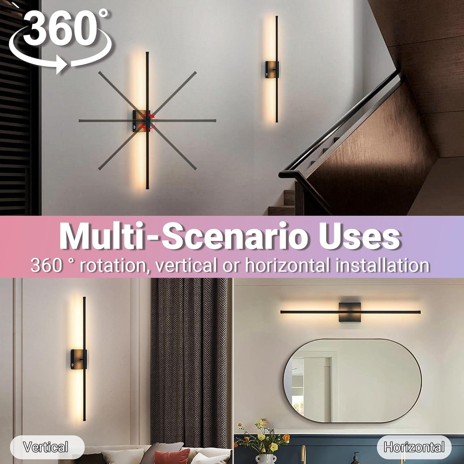 Juego de 2 Lámparas de Pared Inalámbricas Civaza 80cm RGB