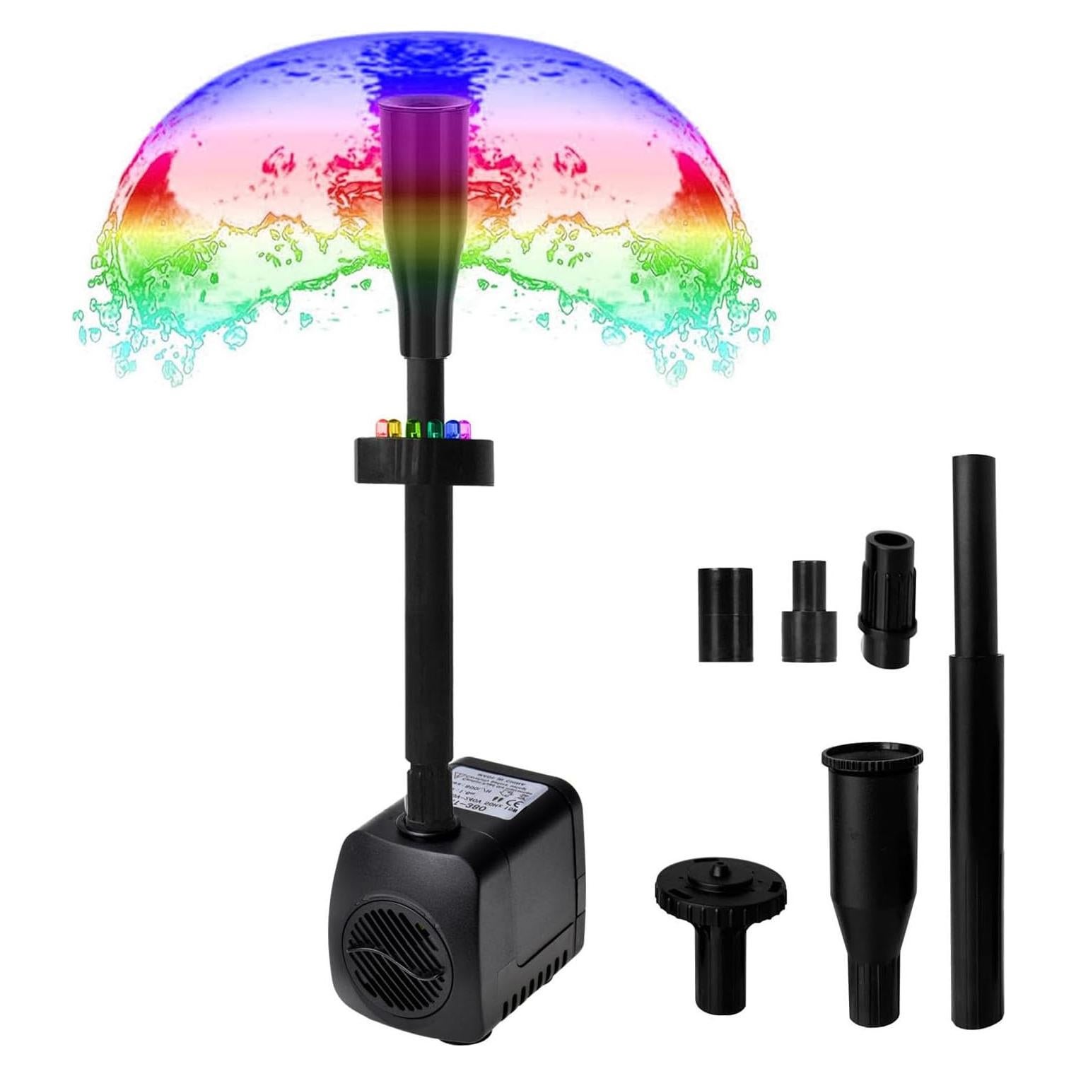 Bomba de Agua Eléctrica Lewisia 15W con Luces LED y Spray