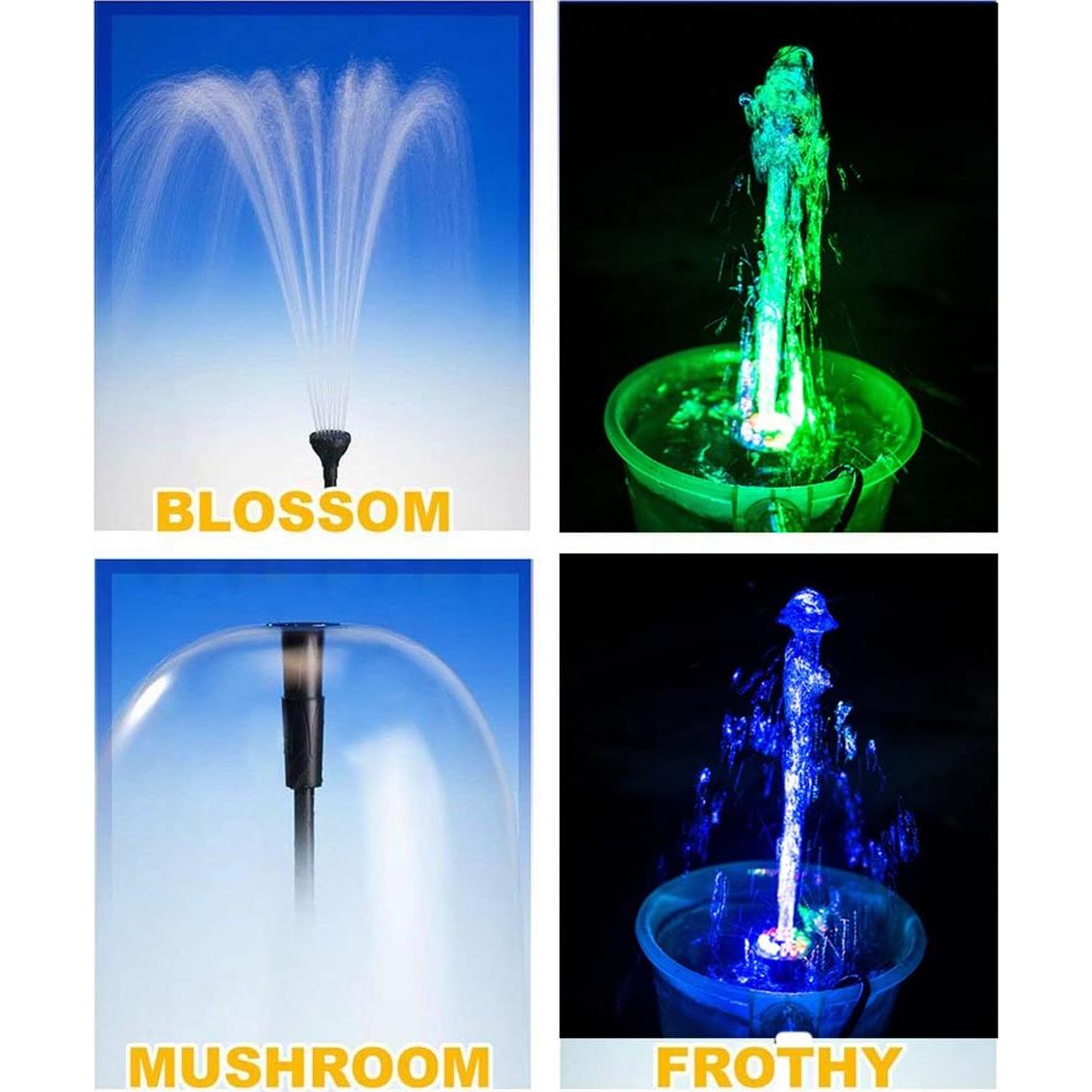 Bomba de Agua Eléctrica Lewisia 15W con Luces LED y Spray