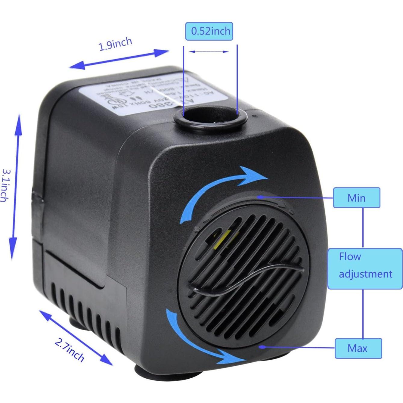 Bomba de Agua Eléctrica Lewisia 15W con Luces LED y Spray