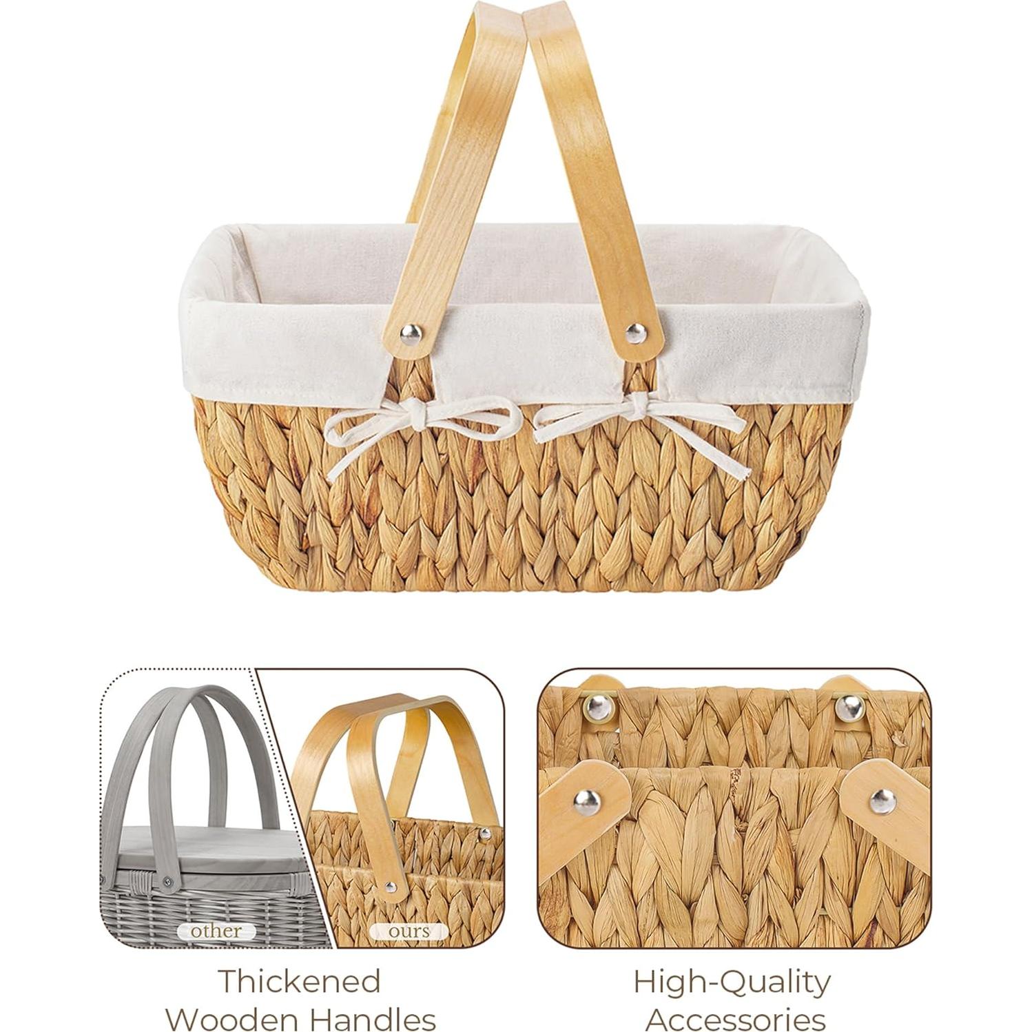 Cesta de Mimbre StorageWorks con Mangos - 38 cm Diámetro