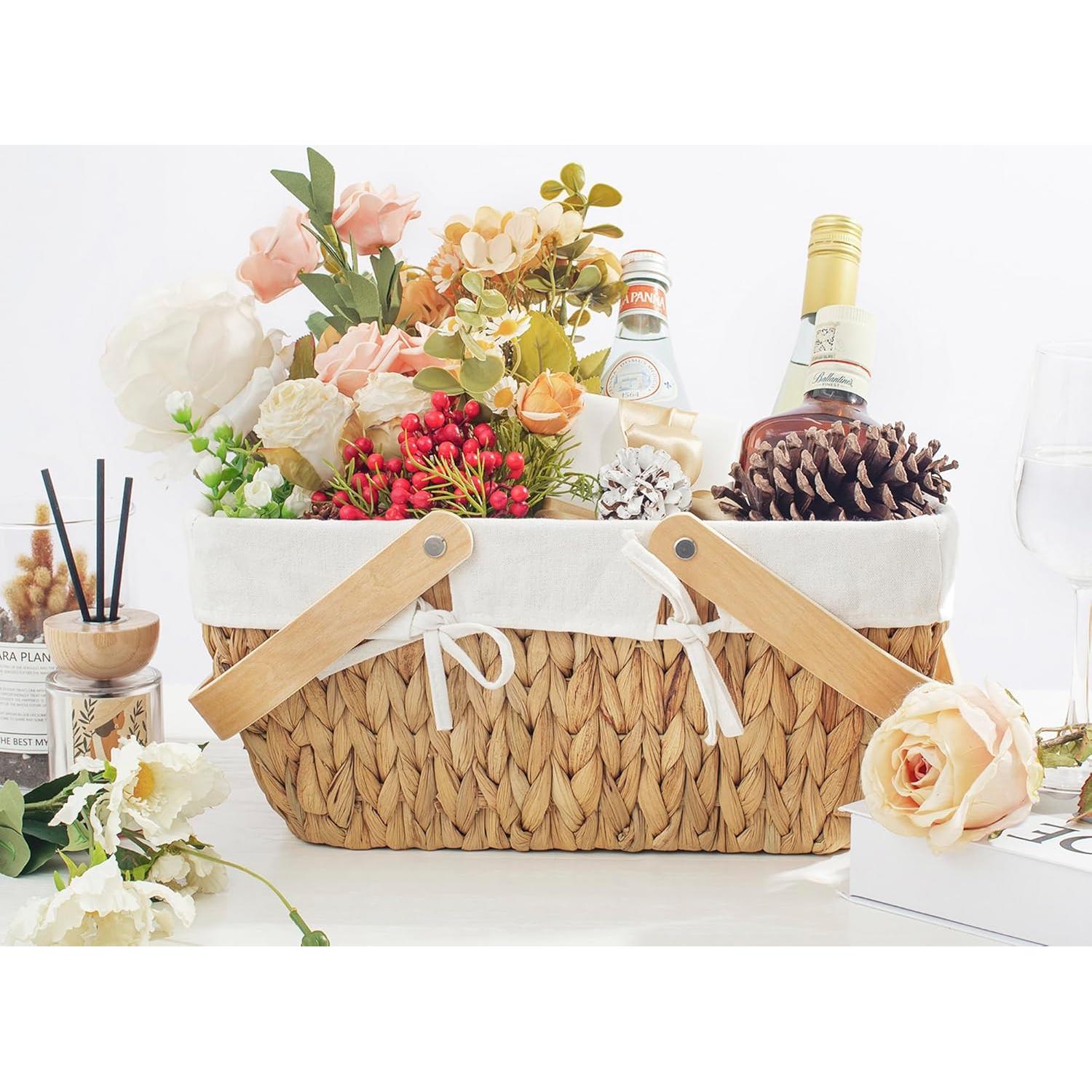 Cesta de Mimbre StorageWorks con Mangos - 38 cm Diámetro