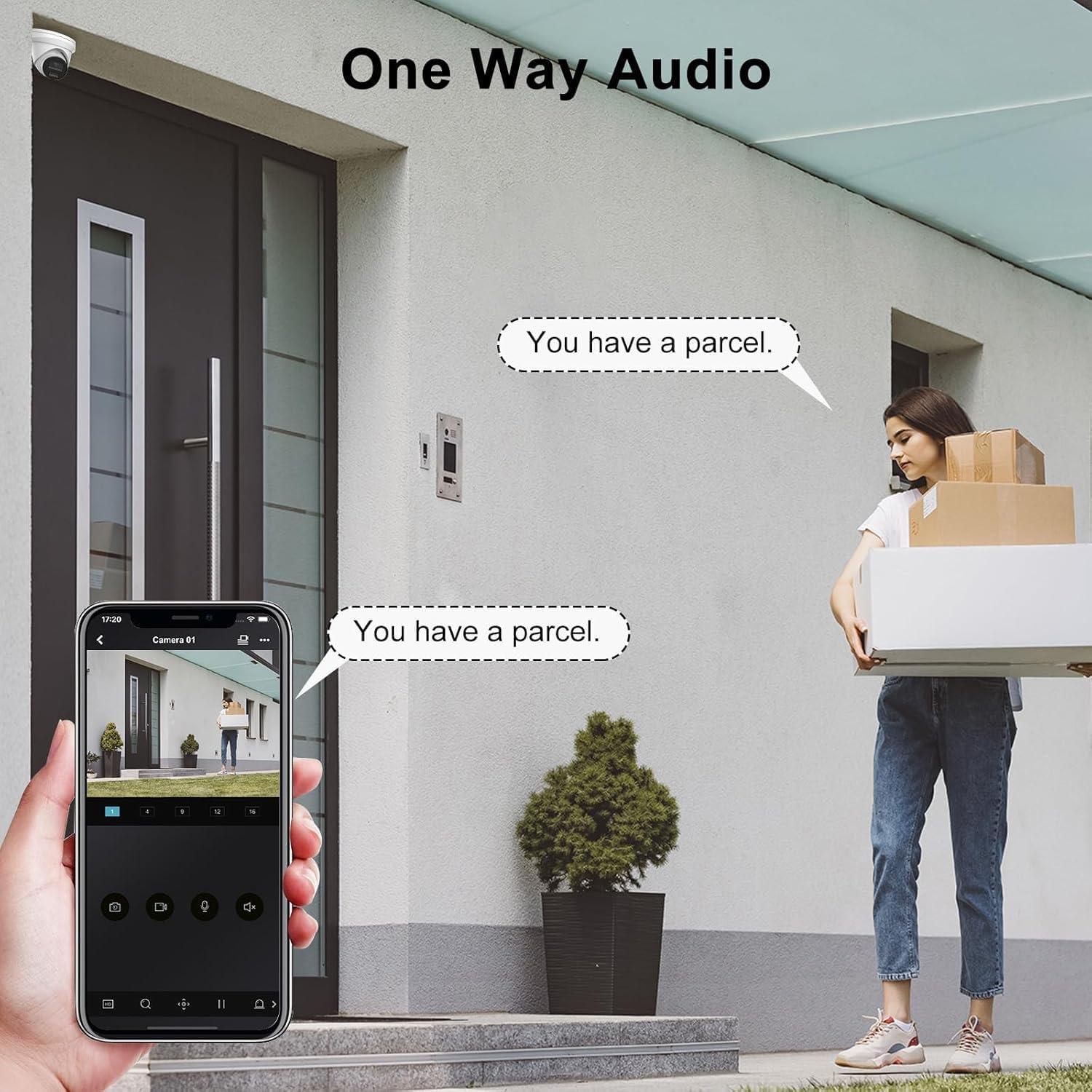 Cámara IP PoE Anpviz 5MP Turret Metal con Audio y Detección