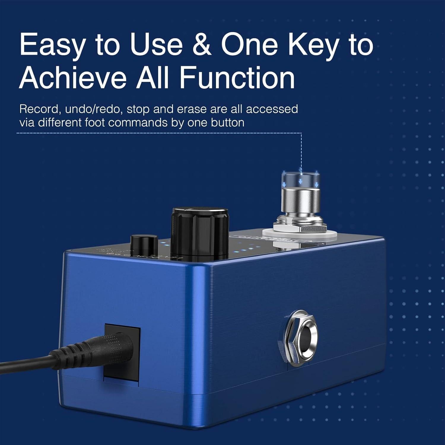 Pedal Looper LEKATO para Guitarra y Bajo, 3 Bucles, 18 Minutos