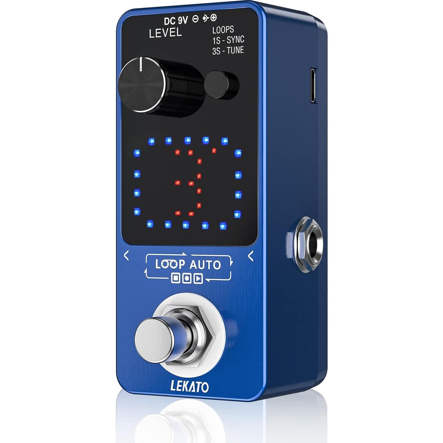 Pedal Looper LEKATO para Guitarra y Bajo, 3 Bucles, 18 Minutos