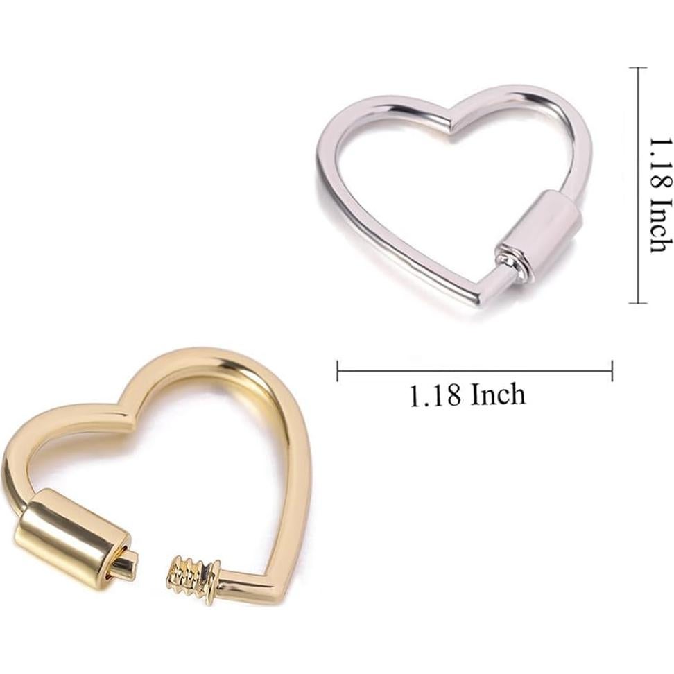 Juego de 6 Carabiners de Aluminio KCKEYS 30mm Corazón