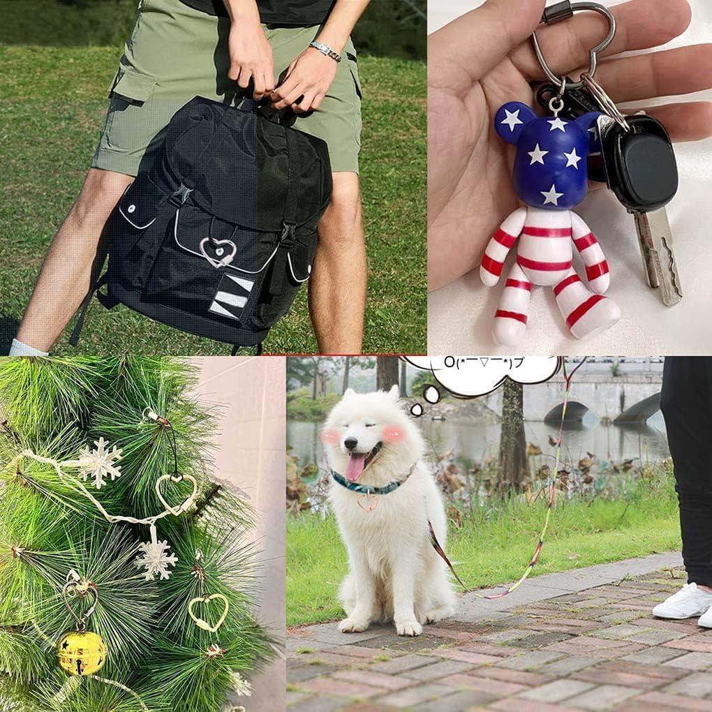 Juego de 6 Carabiners de Aluminio KCKEYS 30mm Corazón