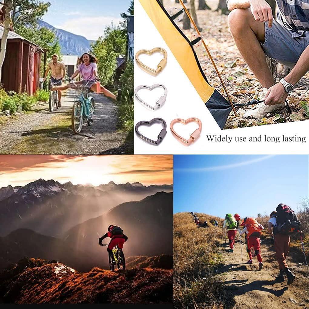 Juego de 6 Carabiners de Aluminio KCKEYS 30mm Corazón