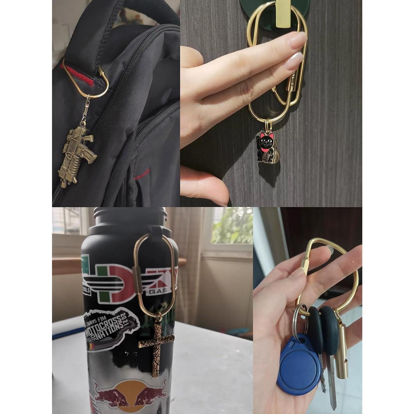 Juego de 6 Carabiners de Aluminio KCKEYS 30mm Corazón