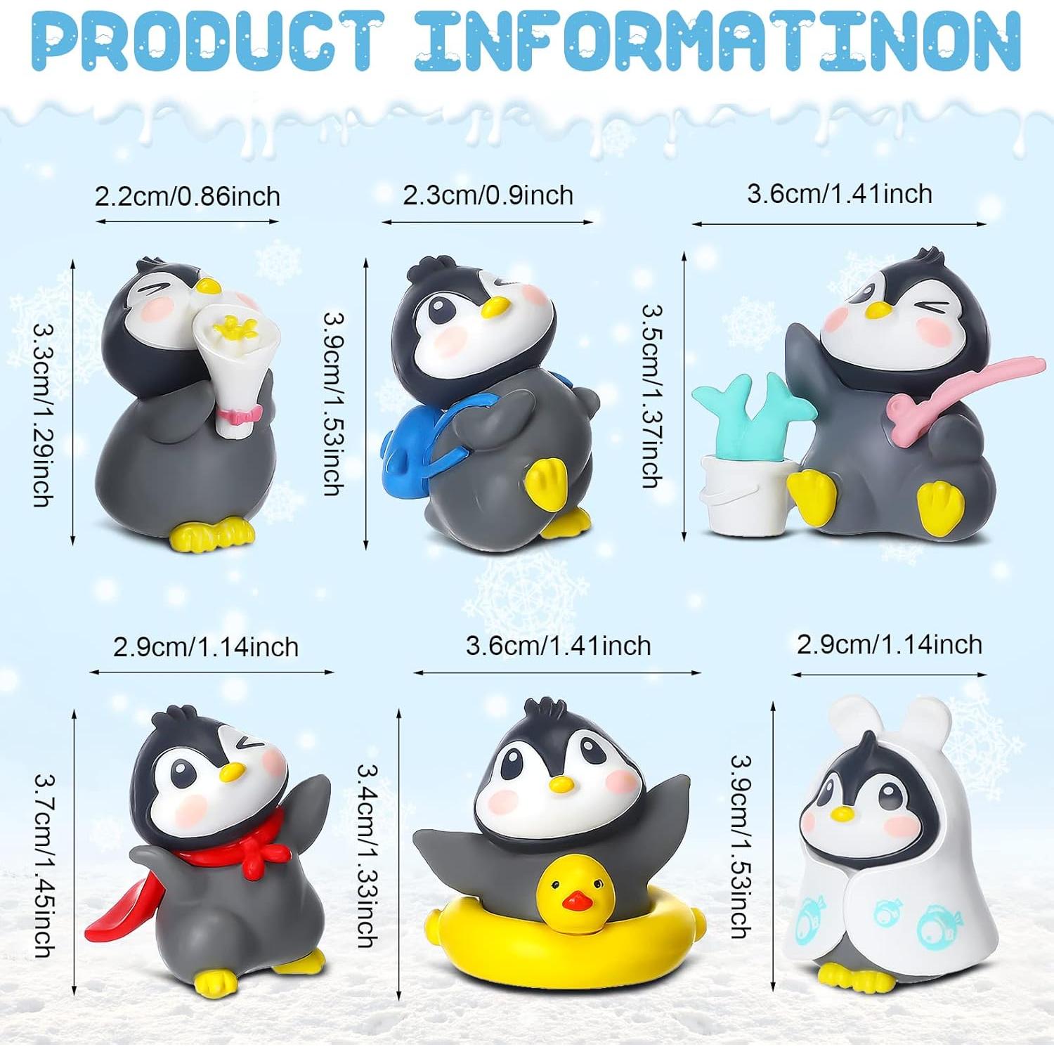 Figuras de Pingüino Macarrie 20 Pcs Decoraciones de Pastel