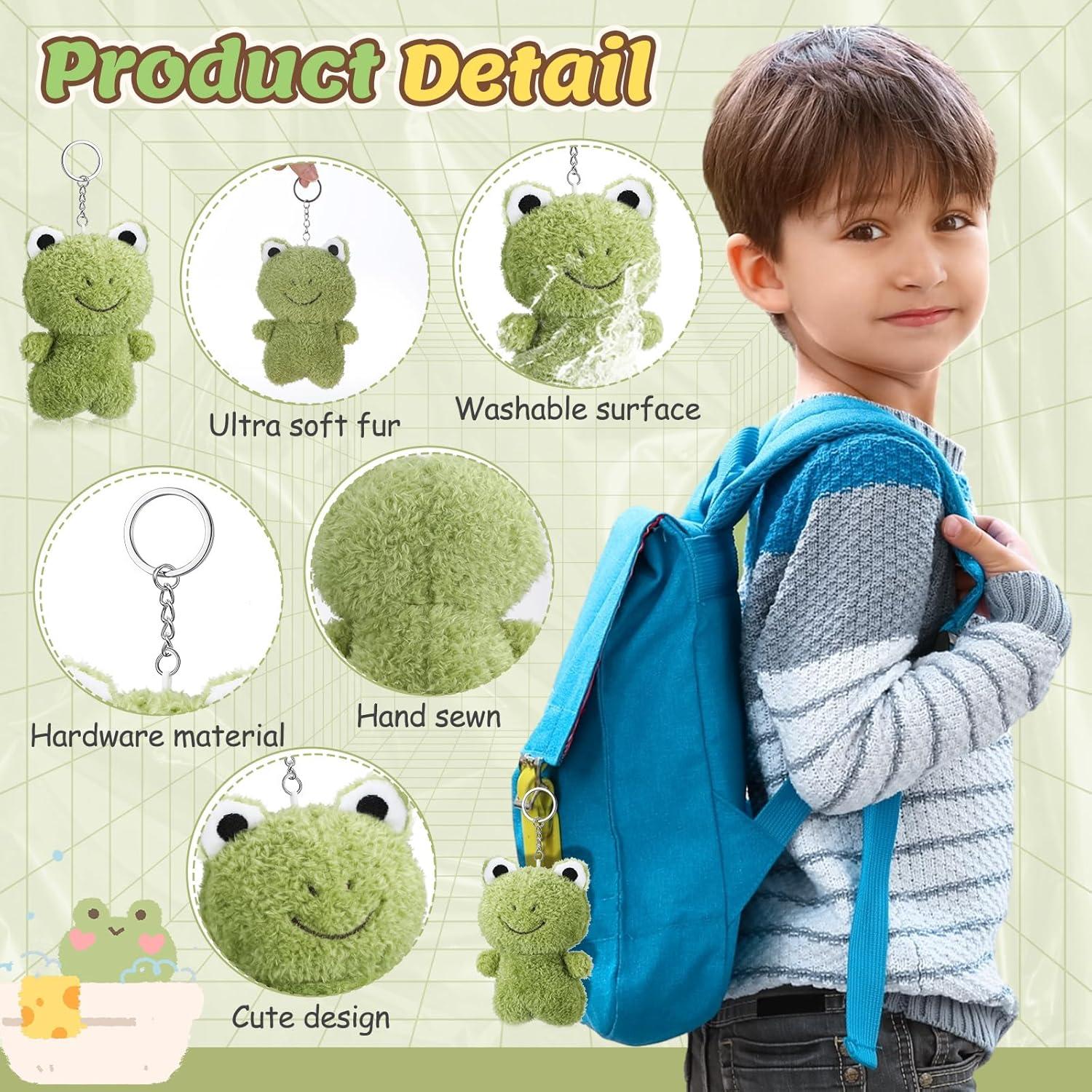 12 Llaveros de Rana de Peluche Gemscream 12 cm Verde