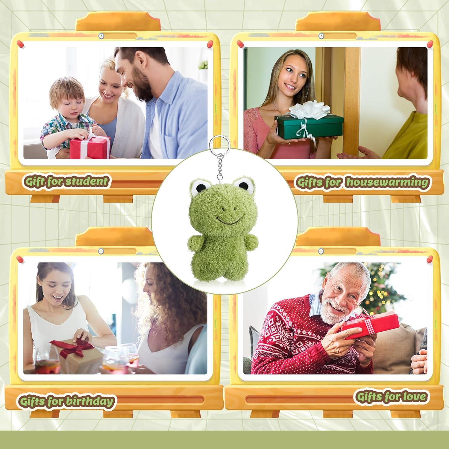 12 Llaveros de Rana de Peluche Gemscream 12 cm Verde