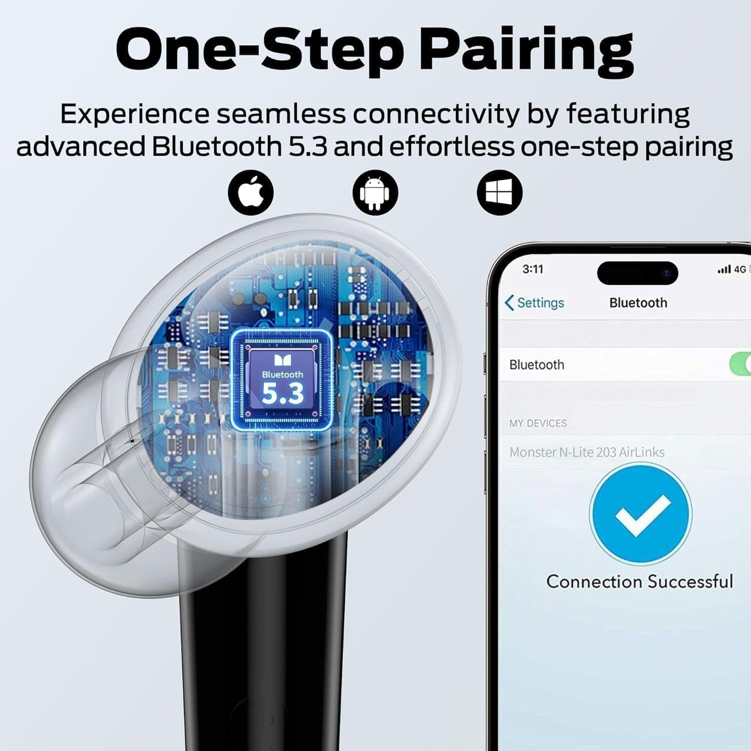 Auriculares Inalámbricos Monster N-Lite 203 AirLinks Bluetooth 5.3