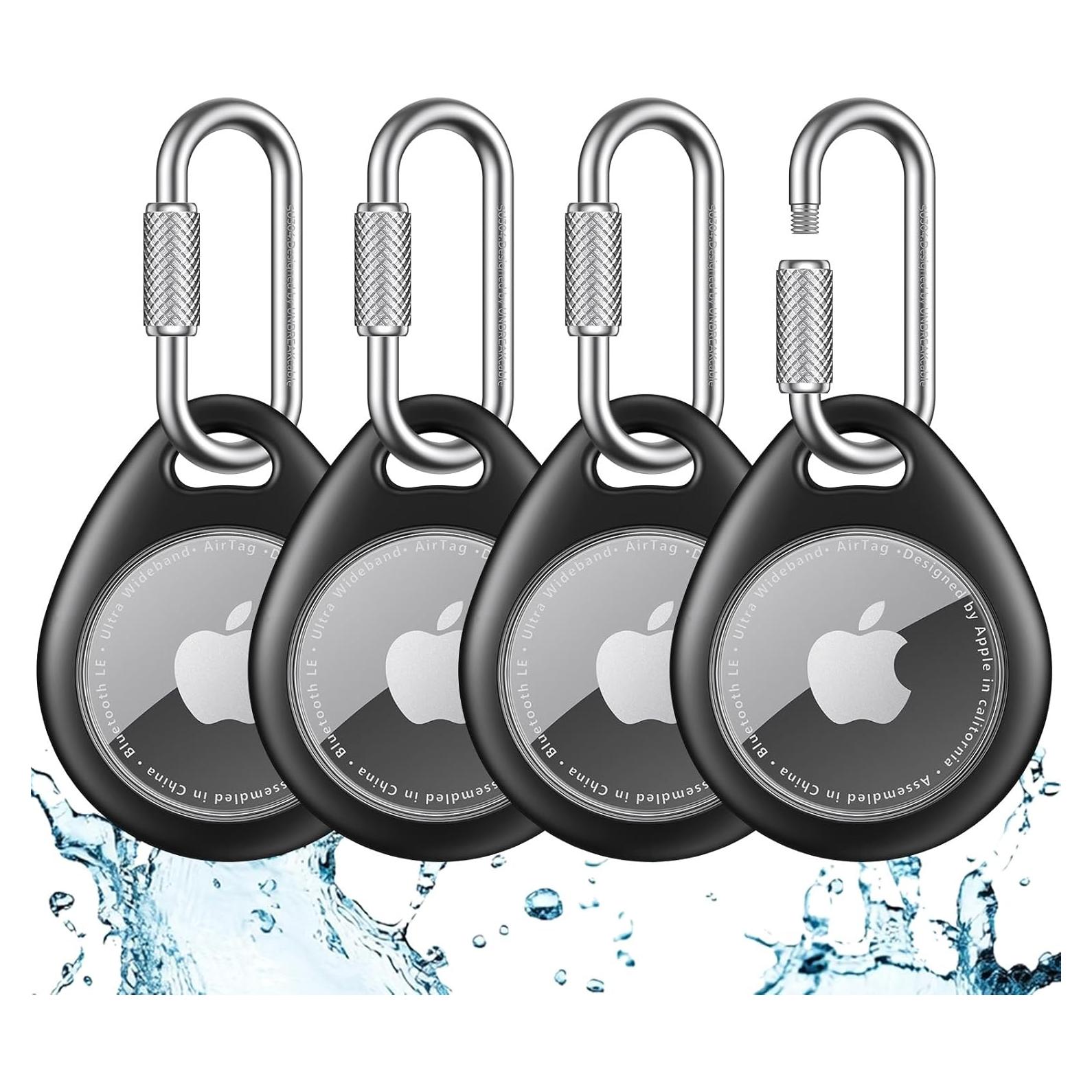 Soporte AirTag UNBREAKcable - Paquete de 4 fundas TPU Negro