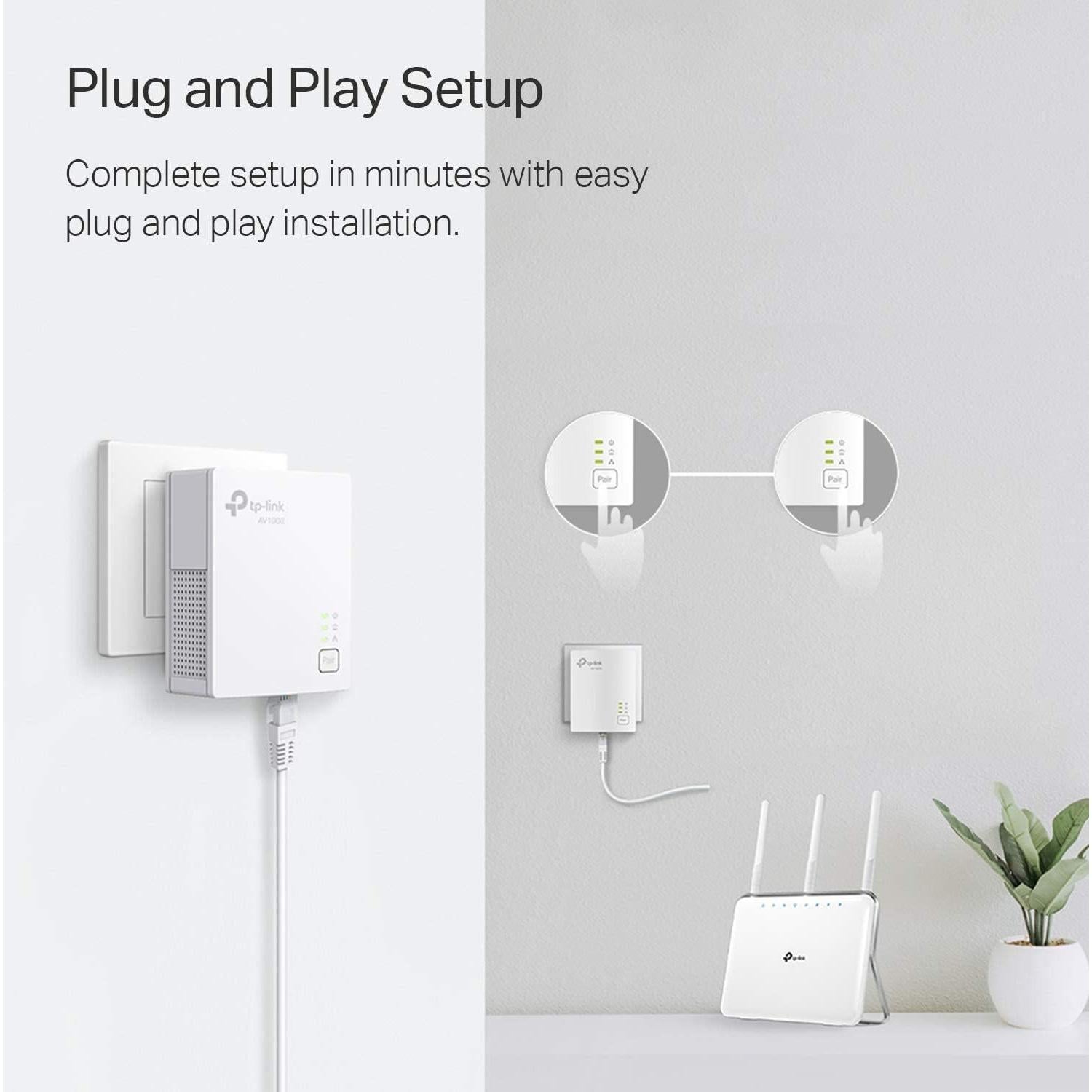 Adaptador Ethernet Powerline TP-Link TL-PA7017 AV1000 Gigabit