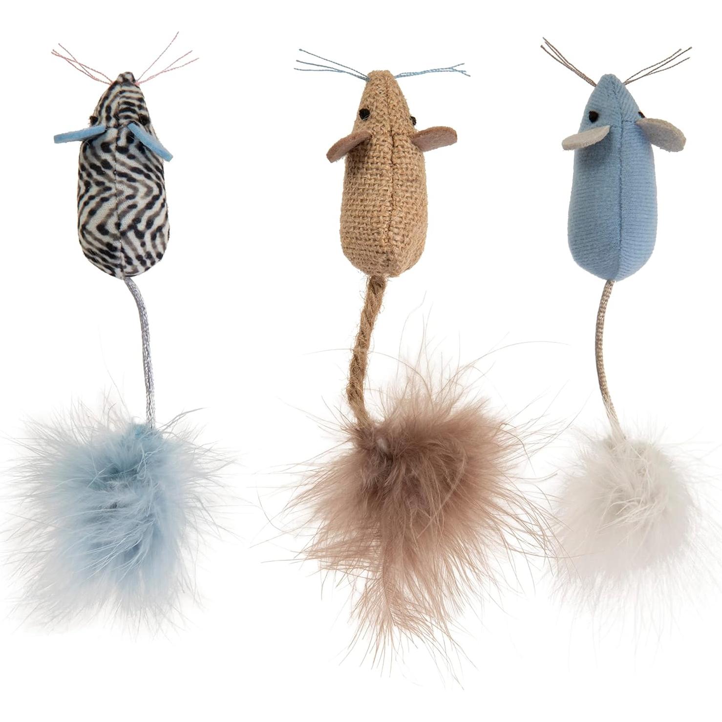 Juguetes de Ratón de Felpa SmartyKat - Paquete de 3 con Catnip