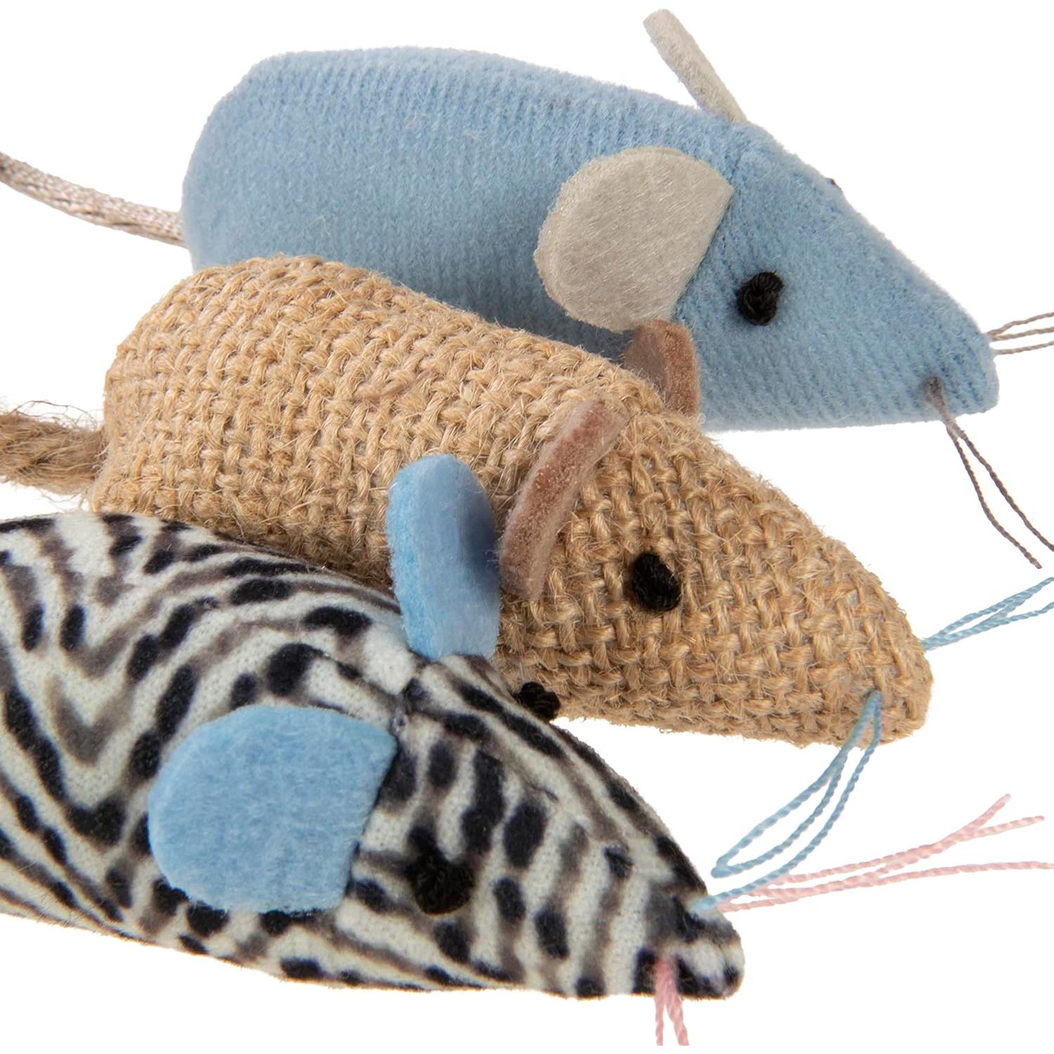 Juguetes de Ratón de Felpa SmartyKat - Paquete de 3 con Catnip