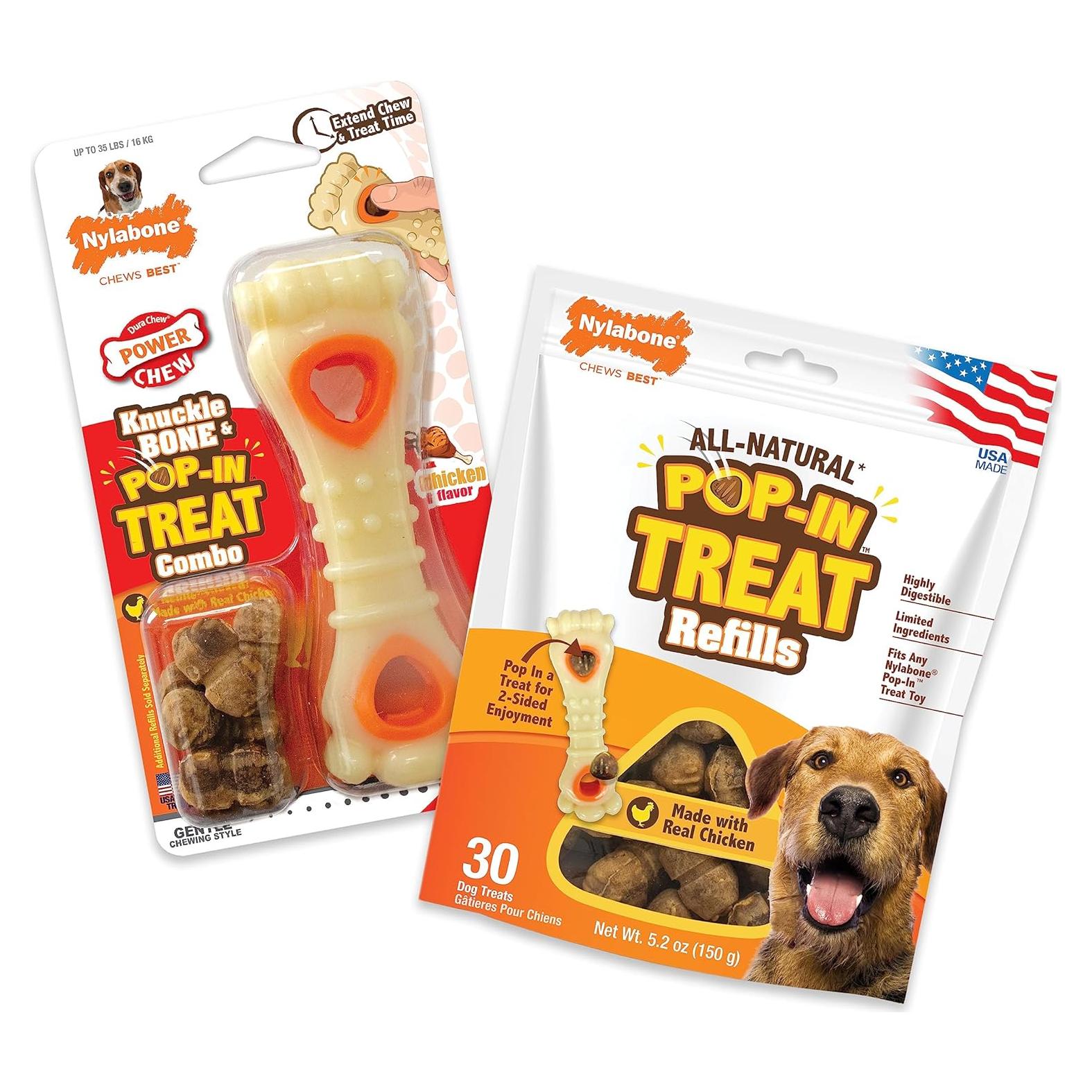 Juguete dispensador de golosinas Nylabone Knuckle Bone Mediano