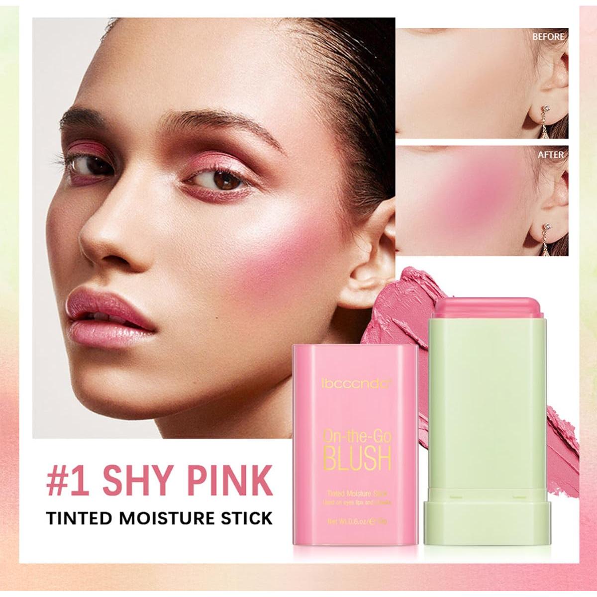 Bastón de Rubor en Crema WenFeng 1#Rosa Tímido Hidratante