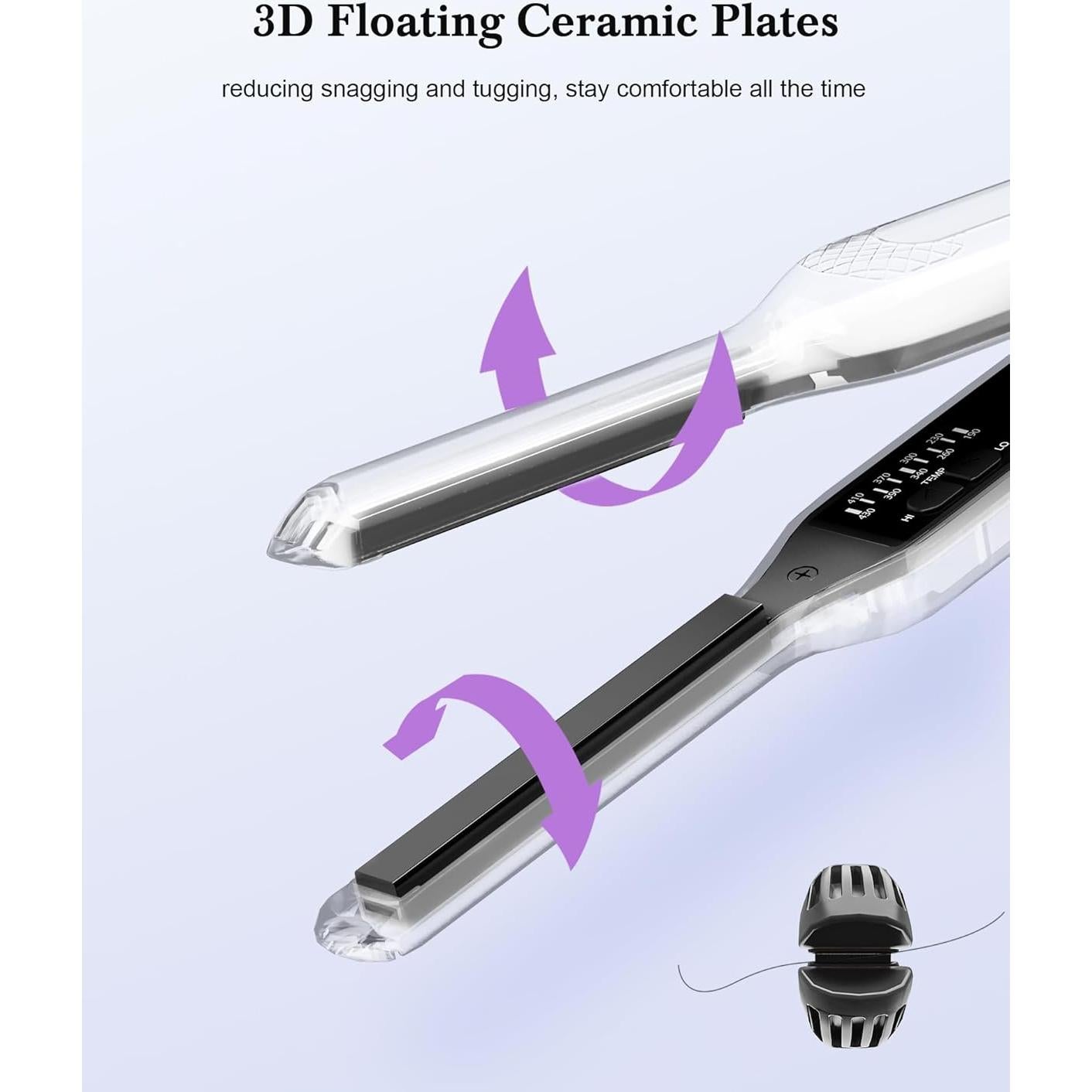 Plancha de Lápiz MELYDO 3/10" para Cabello Corto - Temperatura Ajustable
