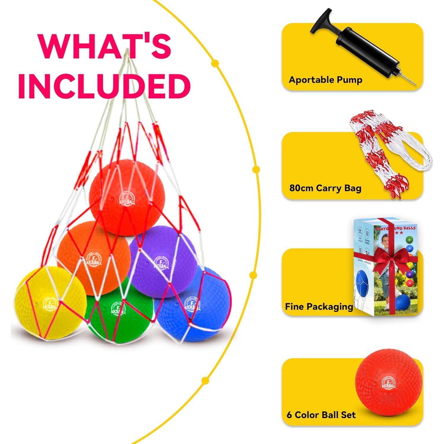 Set de 12 pelotas de dodgeball COAMZPARTY 21.6 cm multicolor