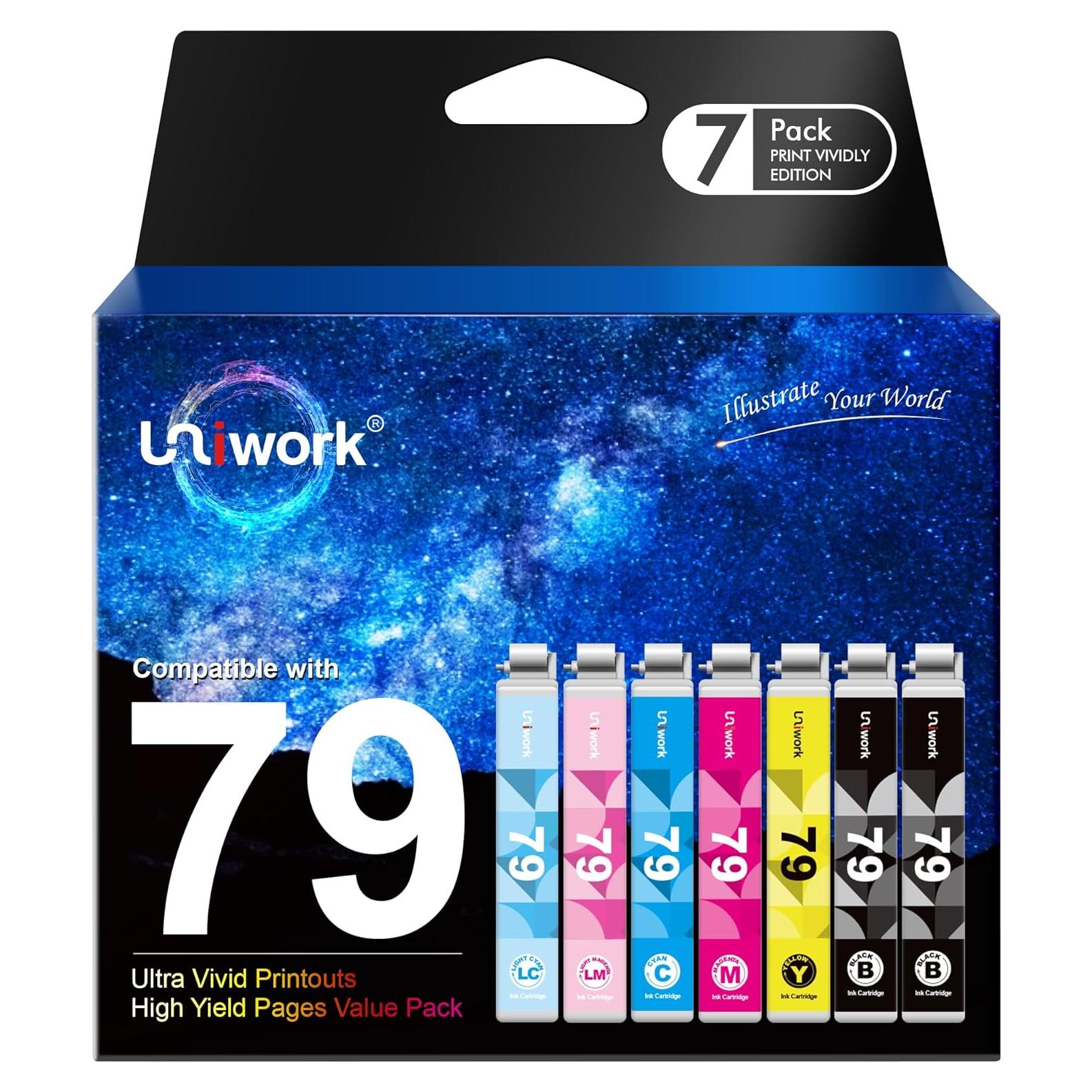 Cartucho de Tinta Remanufacturado Uniwork 79 Paquete de 7 para Epson