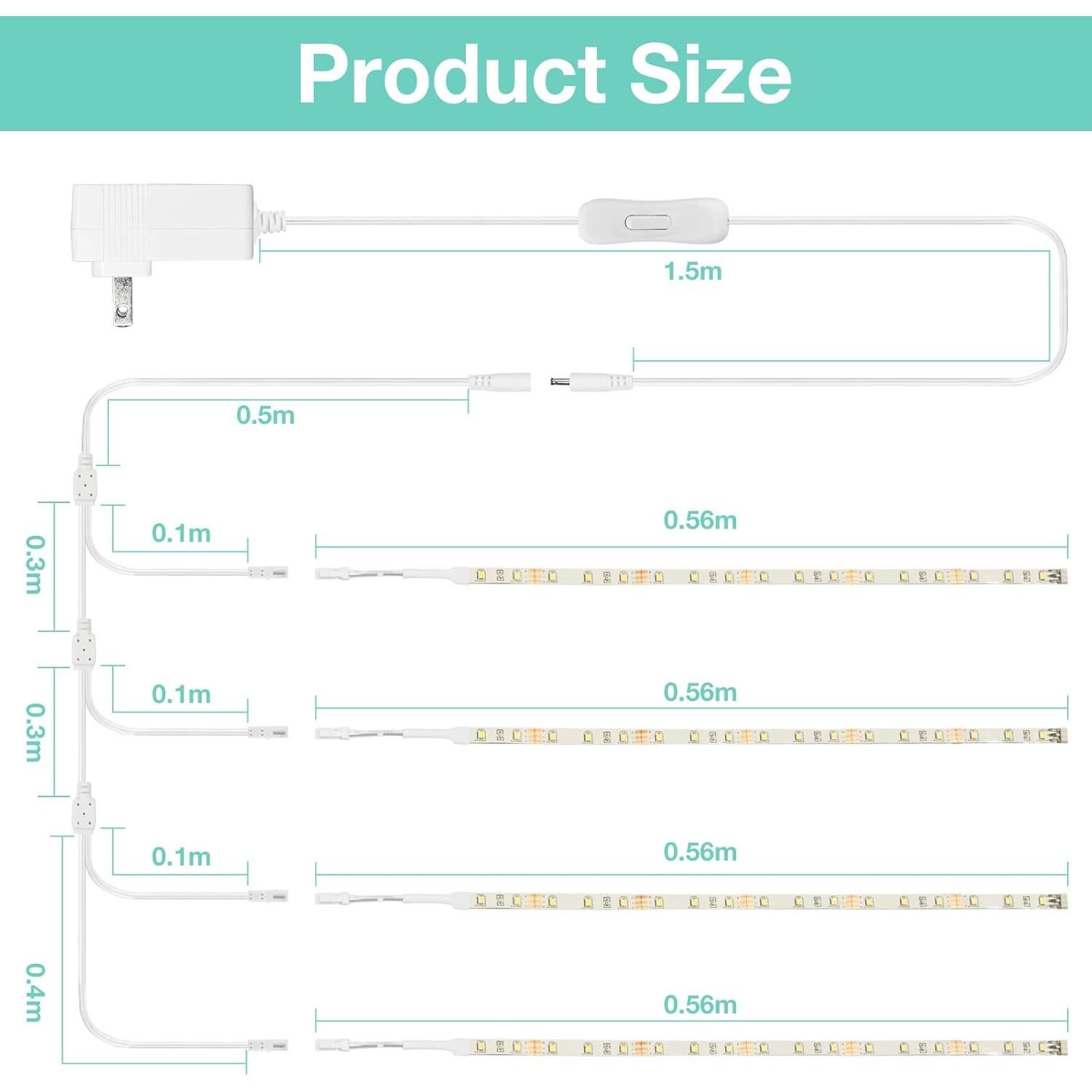 Luz de Estante LED WOBANE 4x50cm 1200 Lumen Blanco 6000K