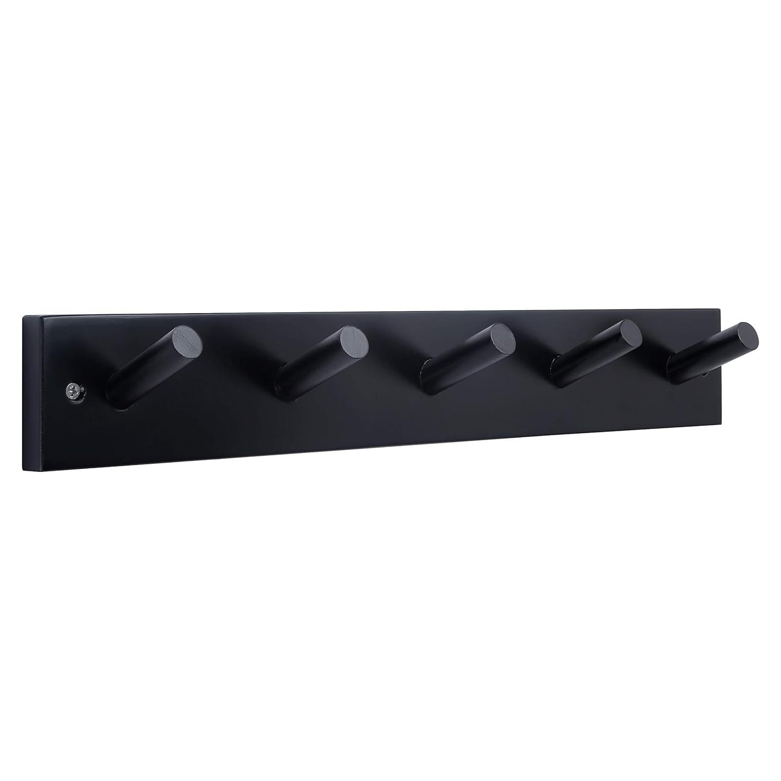Perchero de pared WEBI negro 5 ganchos 43.66 cm bambú