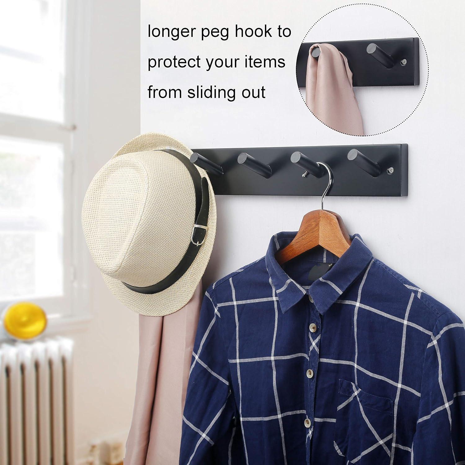 Perchero de pared WEBI negro 5 ganchos 43.66 cm bambú