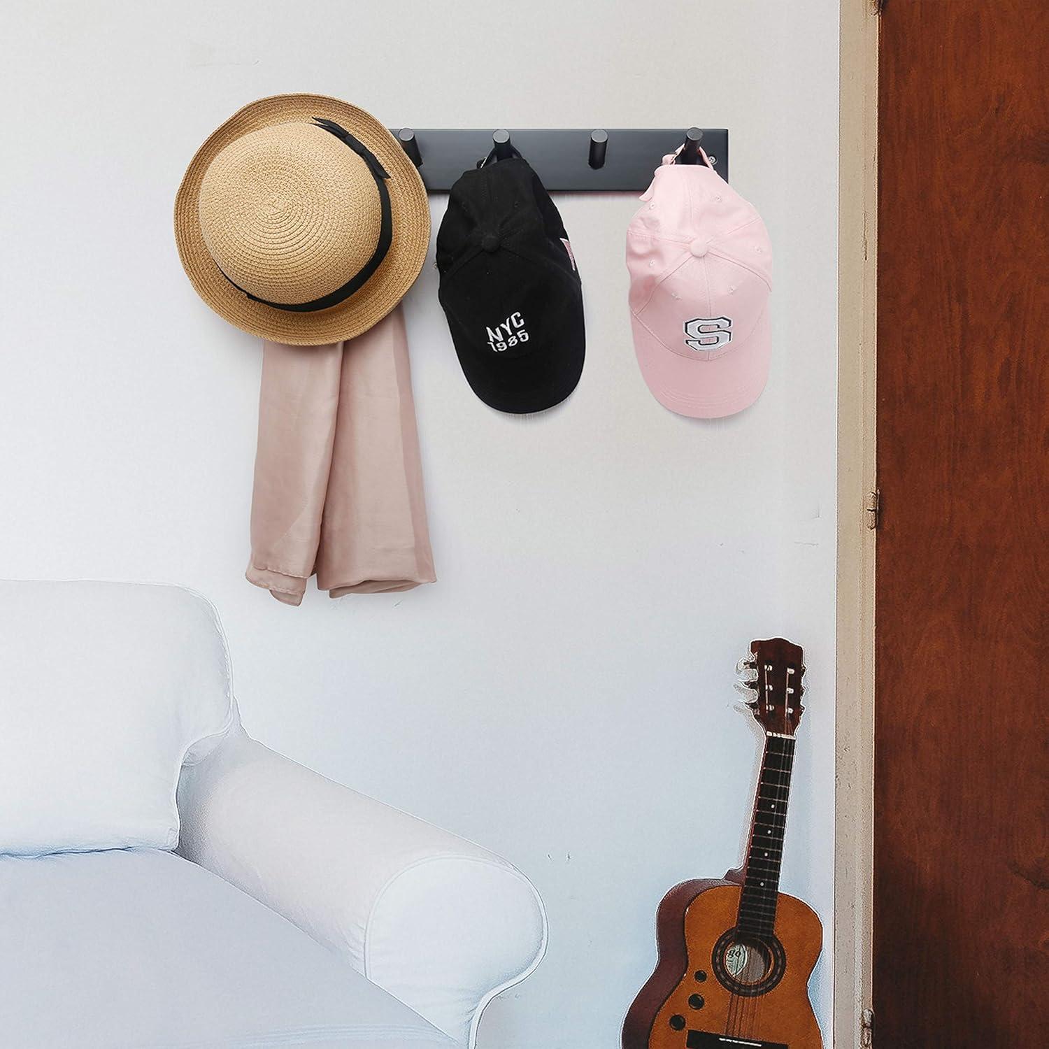 Perchero de pared WEBI negro 5 ganchos 43.66 cm bambú