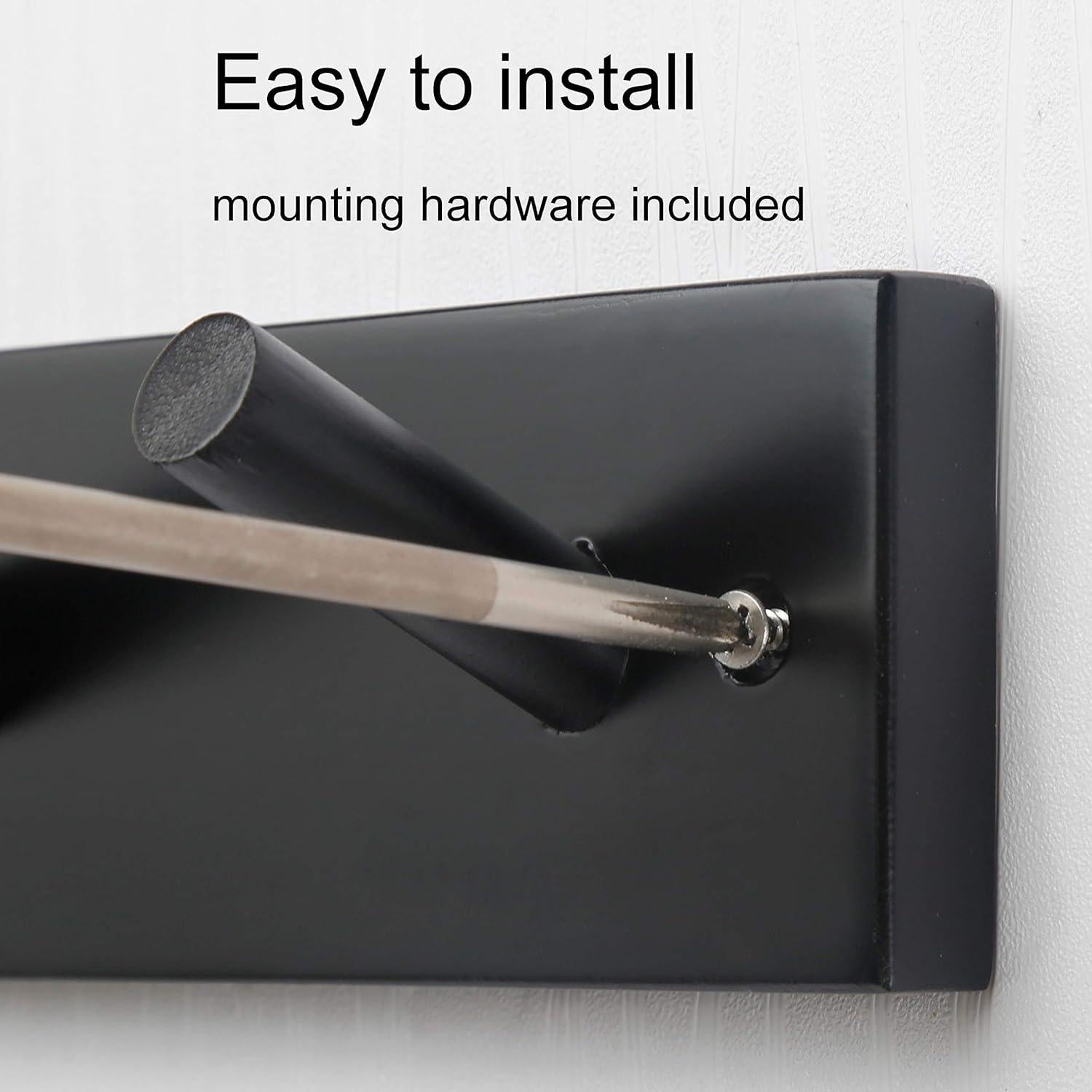 Perchero de pared WEBI negro 5 ganchos 43.66 cm bambú