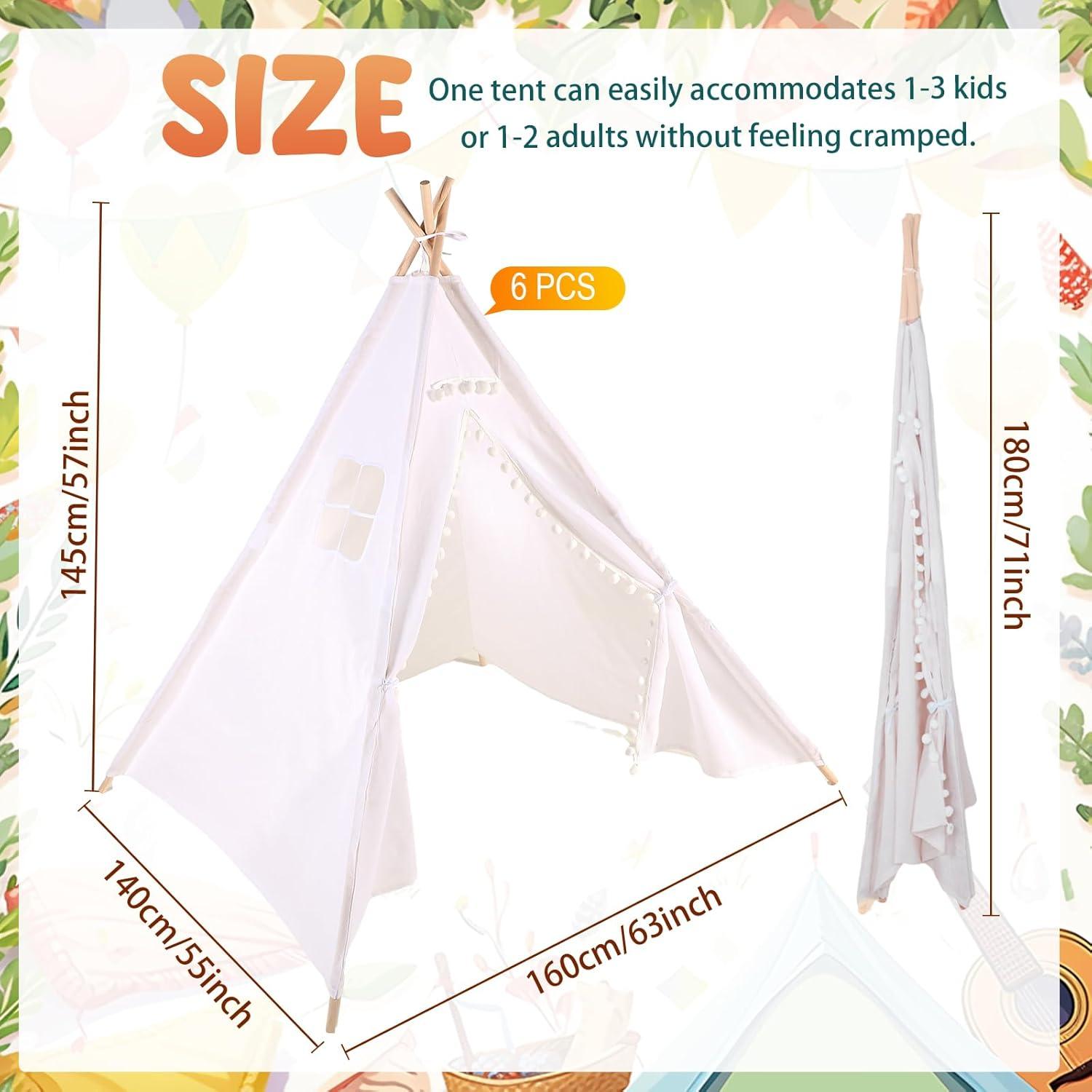 Tienda Teepee Plegable Windyun 180 cm Beige para Niños