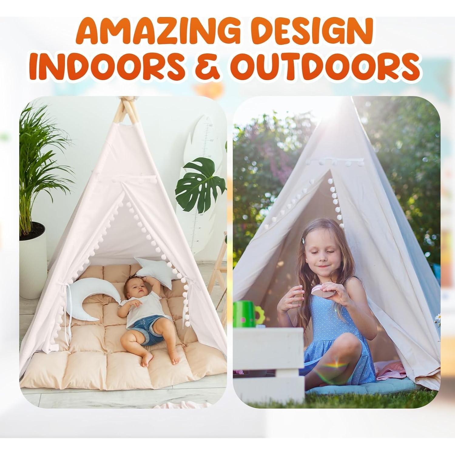 Tienda Teepee Plegable Windyun 180 cm Beige para Niños