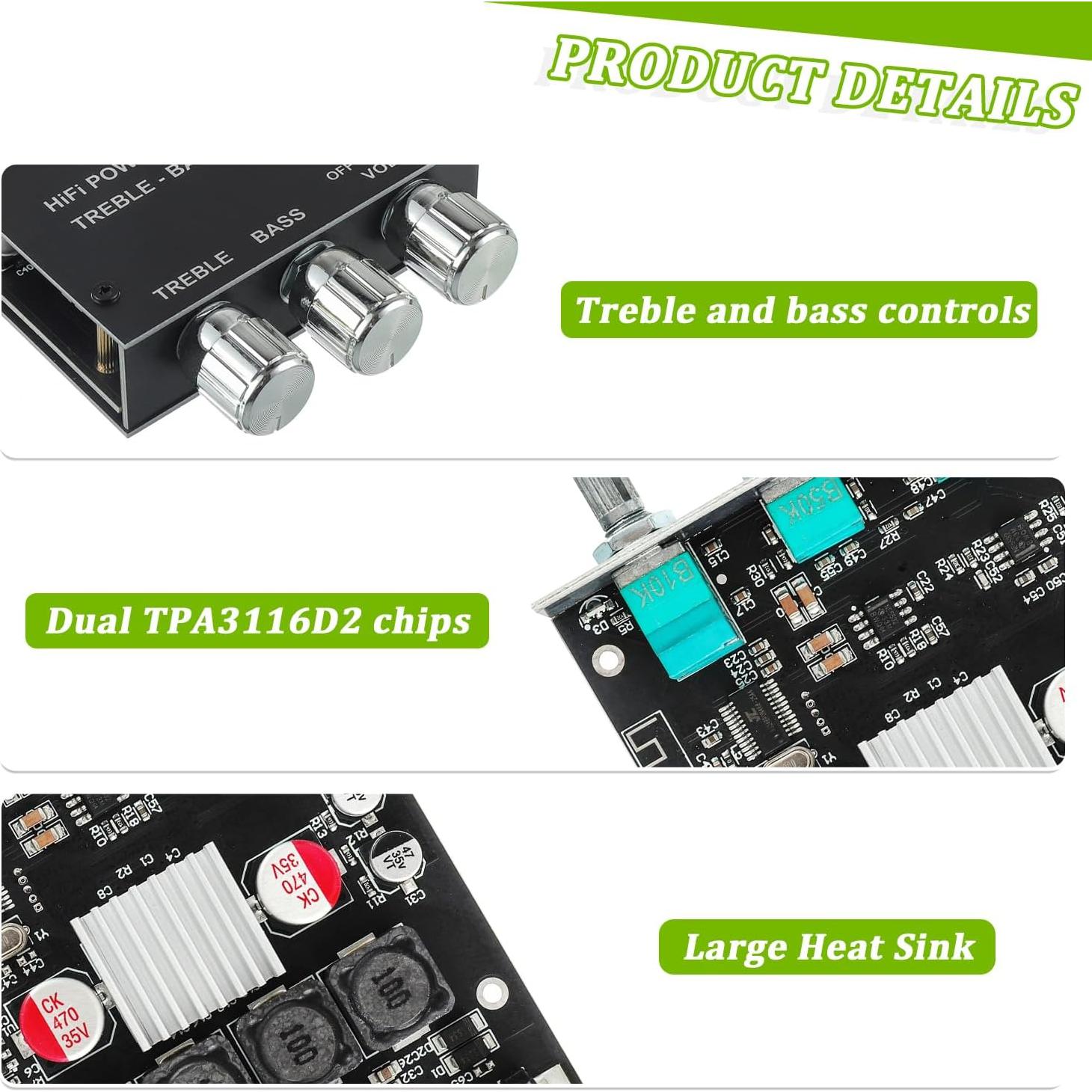 Placa Amplificadora Bluetooth EPLZON ZK-502T 50W+50W 2.0