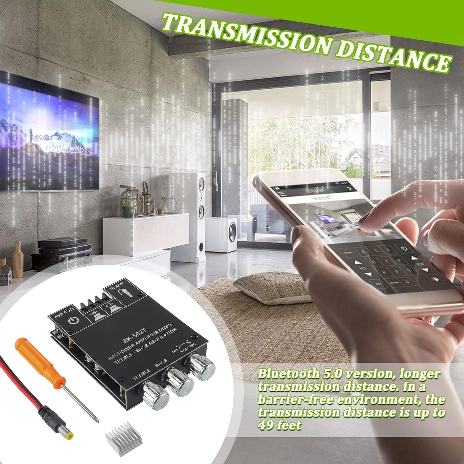 Placa Amplificadora Bluetooth EPLZON ZK-502T 50W+50W 2.0