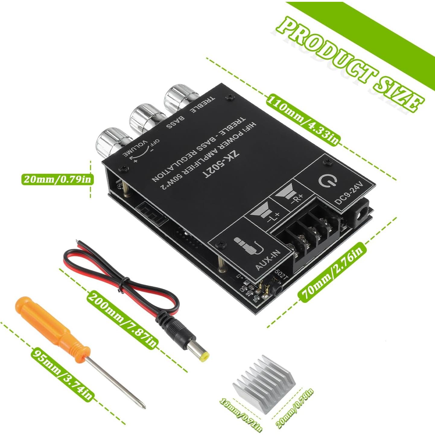 Placa Amplificadora Bluetooth EPLZON ZK-502T 50W+50W 2.0