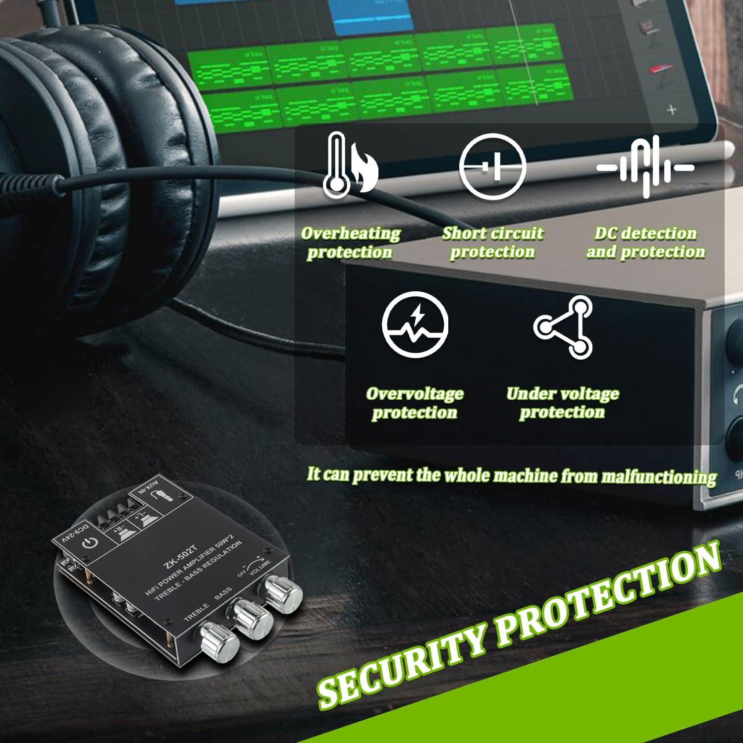 Placa Amplificadora Bluetooth EPLZON ZK-502T 50W+50W 2.0