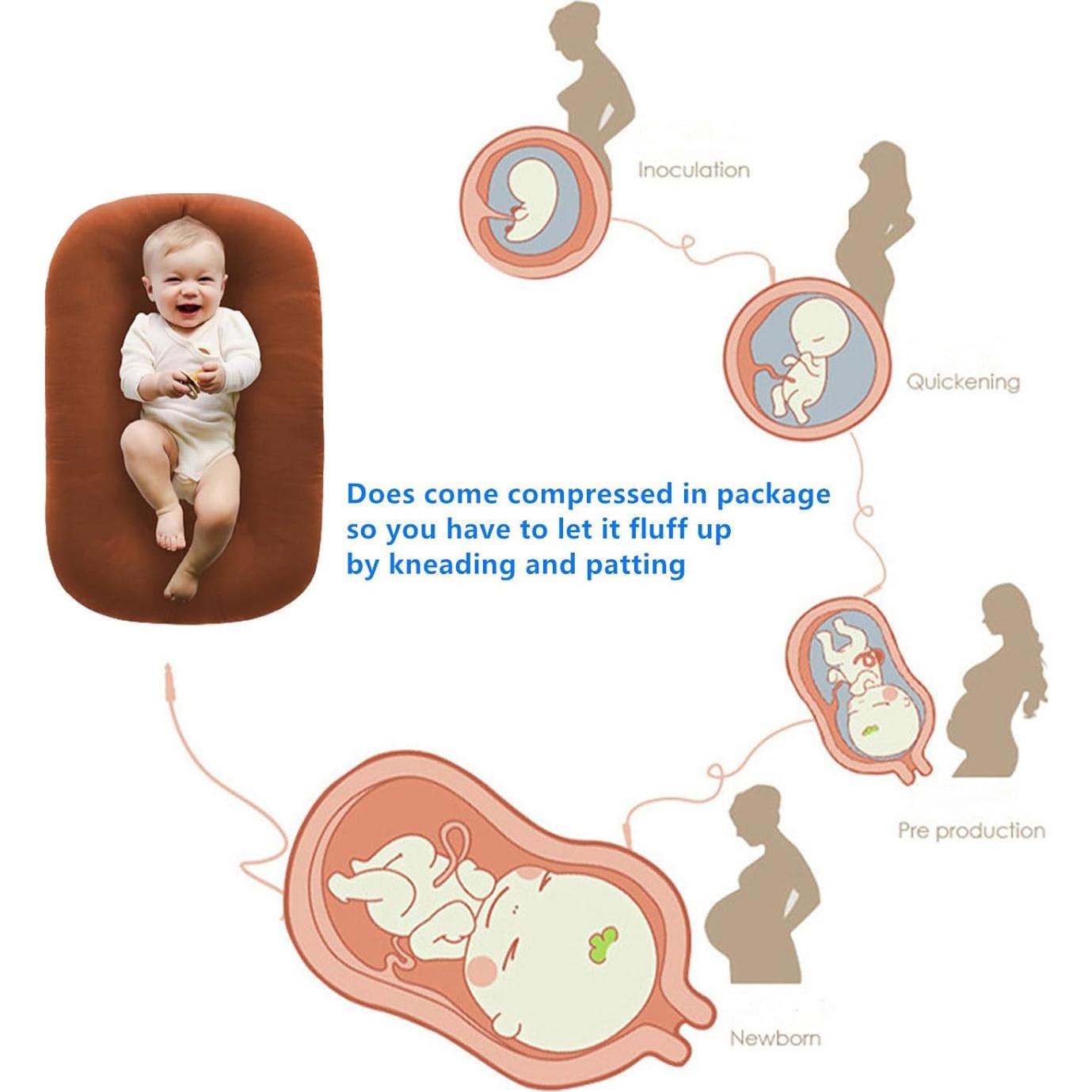 Cojín para Bebés Loevin Café 75x45 cm 100% Algodón