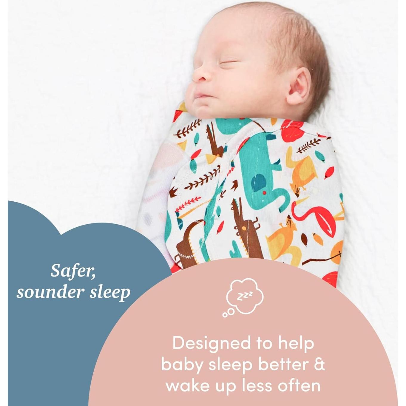 SleepingBaby Zippy Swaddle Manta Envoltura Bebés 2 Pzs Animales