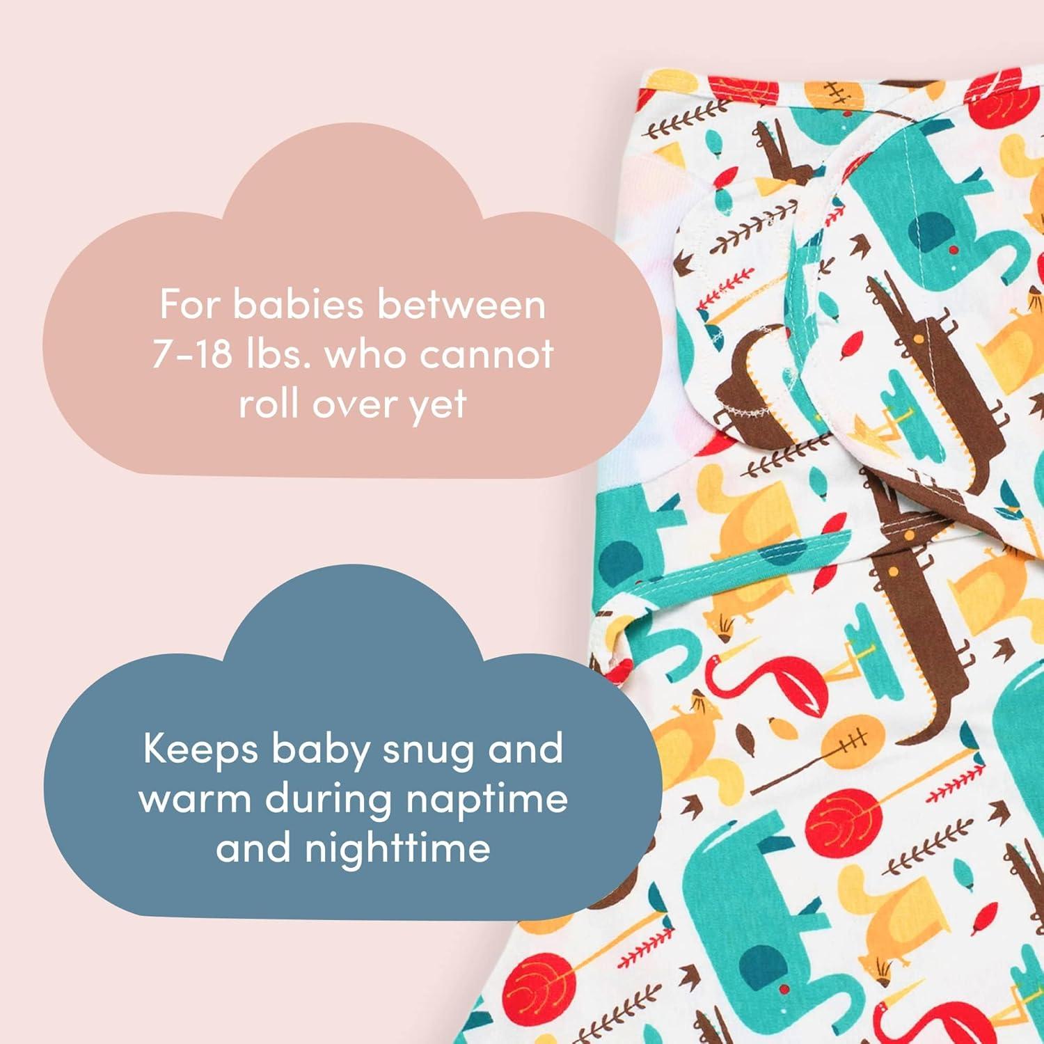 SleepingBaby Zippy Swaddle Manta Envoltura Bebés 2 Pzs Animales
