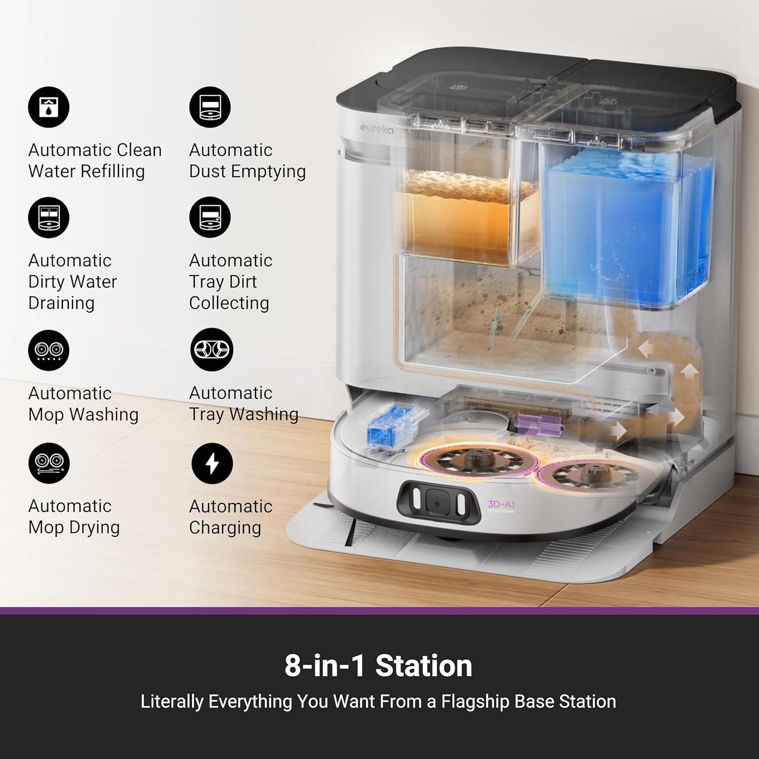 Aspiradora Robot Eureka J15 Pro Ultra con Mopa y Auto Vaciamiento